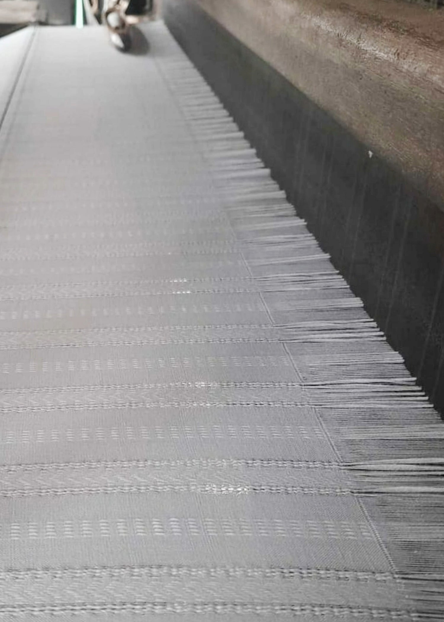 手織りオーガニックコットンドビーフロントワンピース