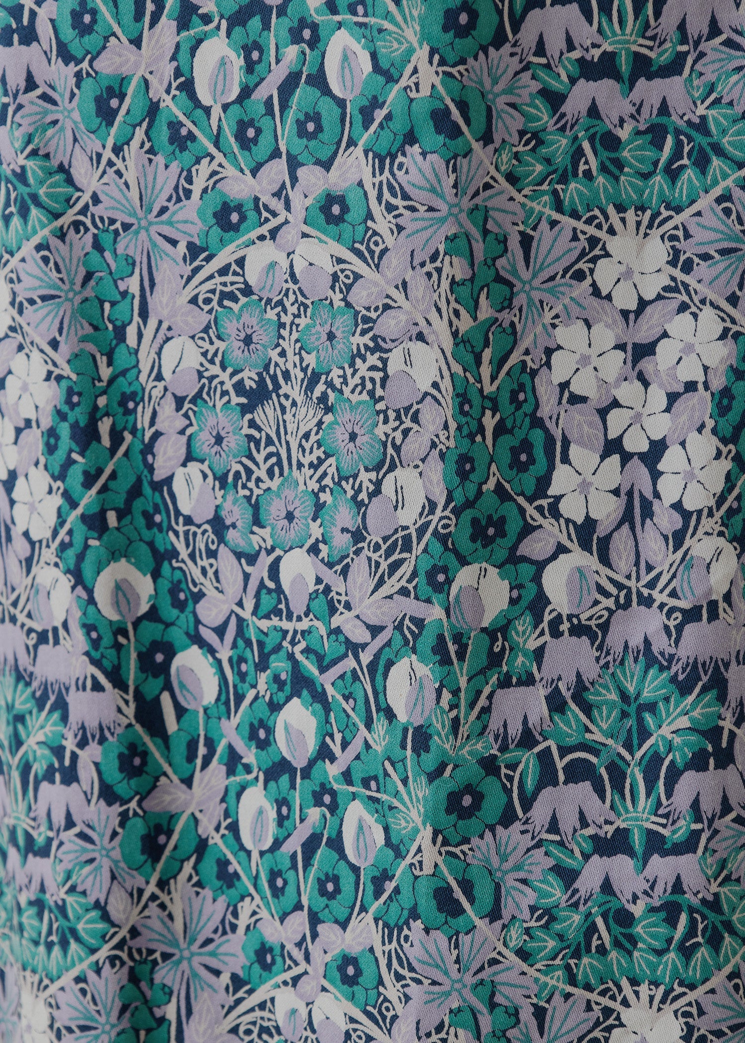 V&A オーガニックコットンサテンブラウス コロンバイン柄