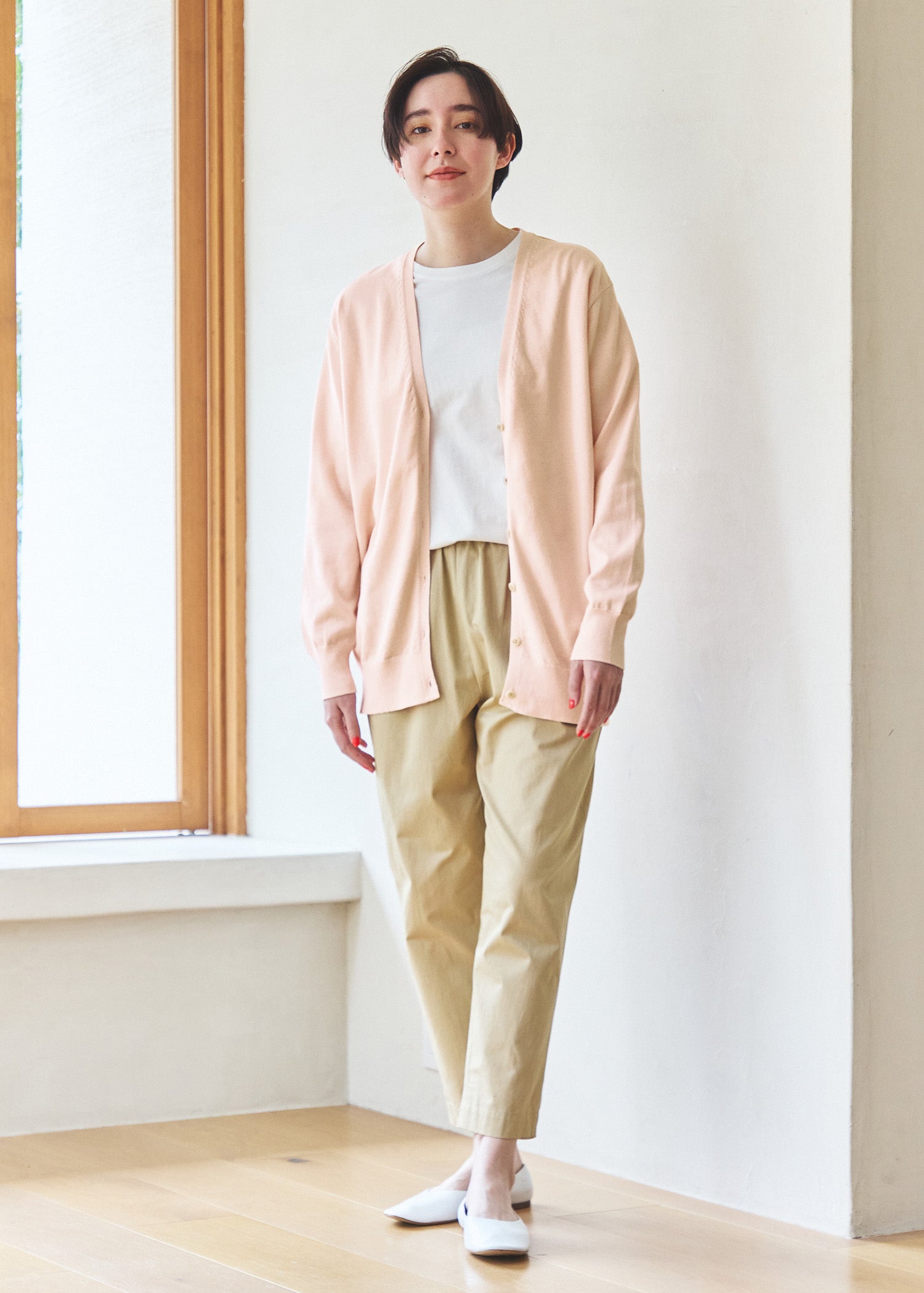 オーガニックコットンツイル テーパードパンツ