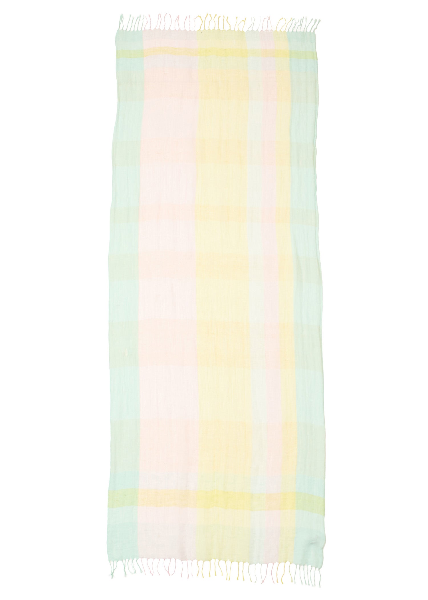 手織りコットンリネンストール