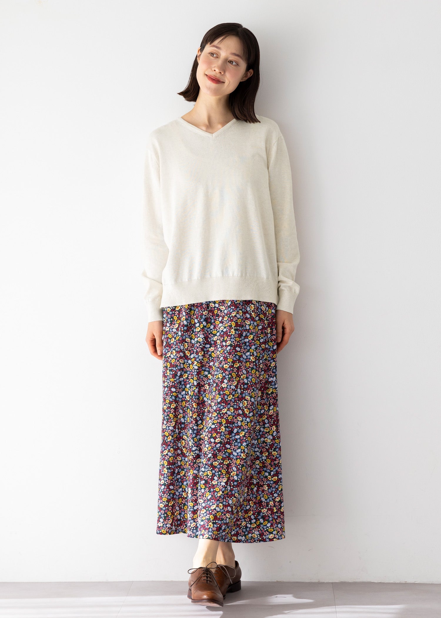 オーガニックコットンニット Vネックセーター