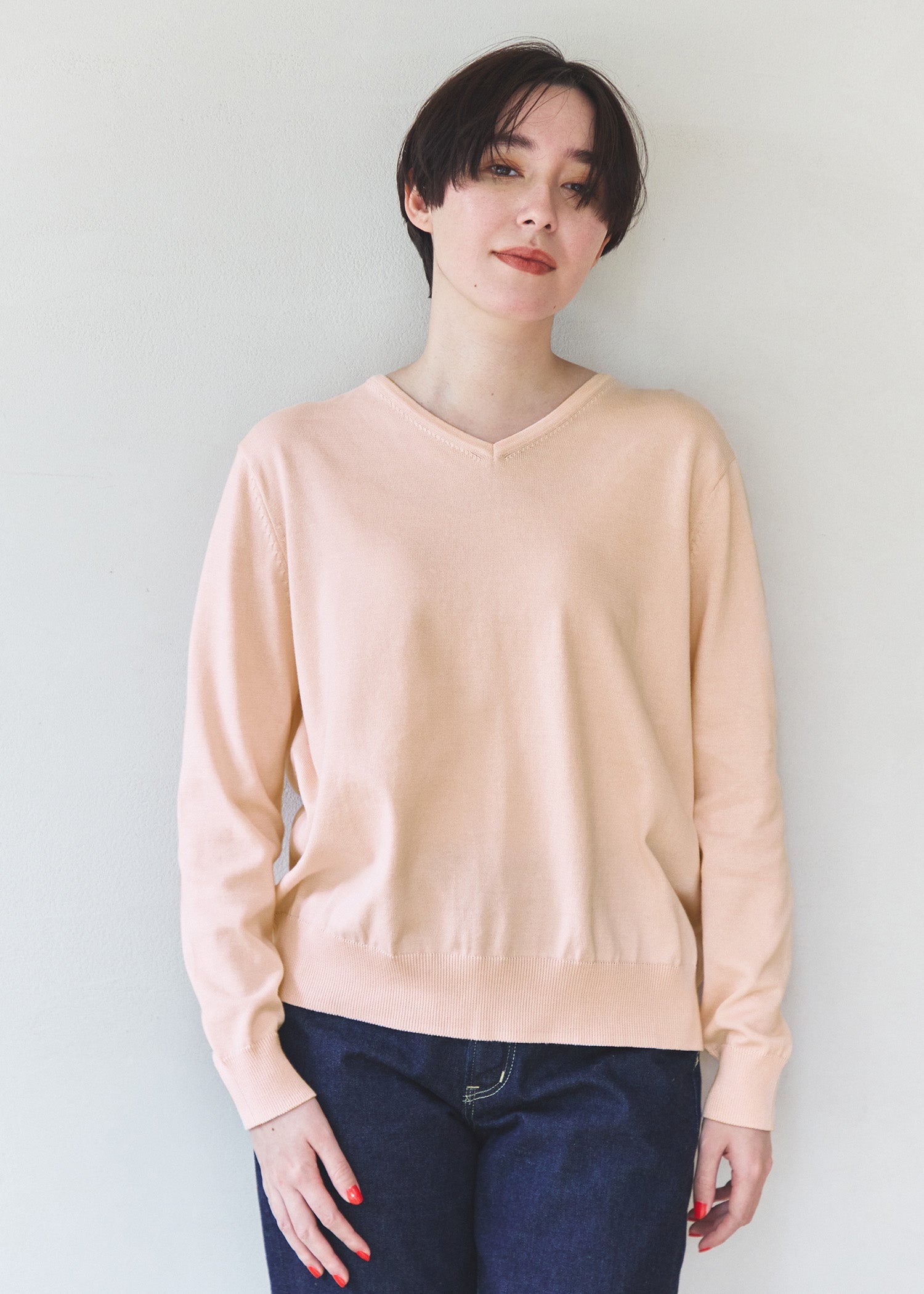 オーガニックコットンニット Vネックセーター
