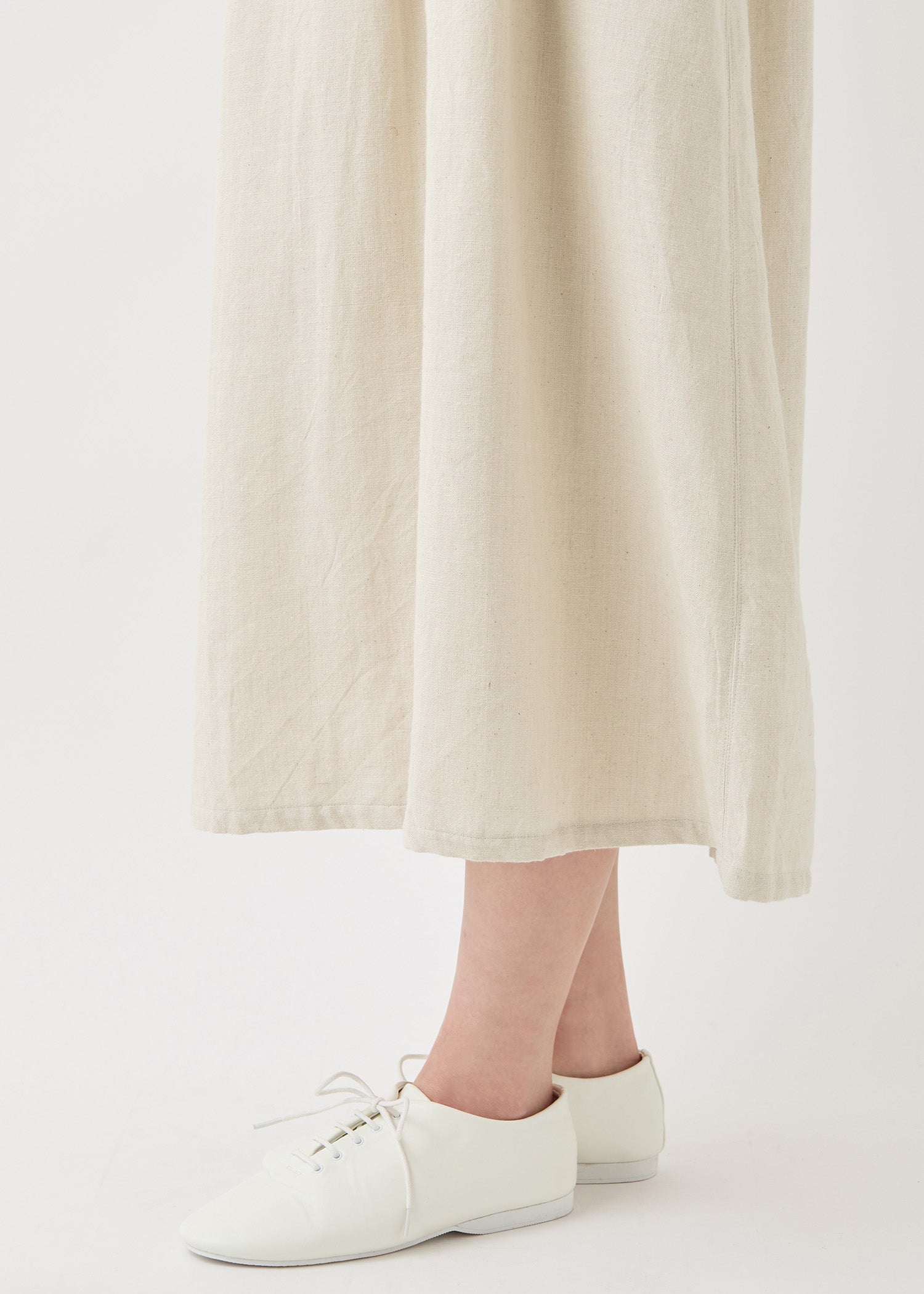 手織りコットンヘンプスキッパーワンピース