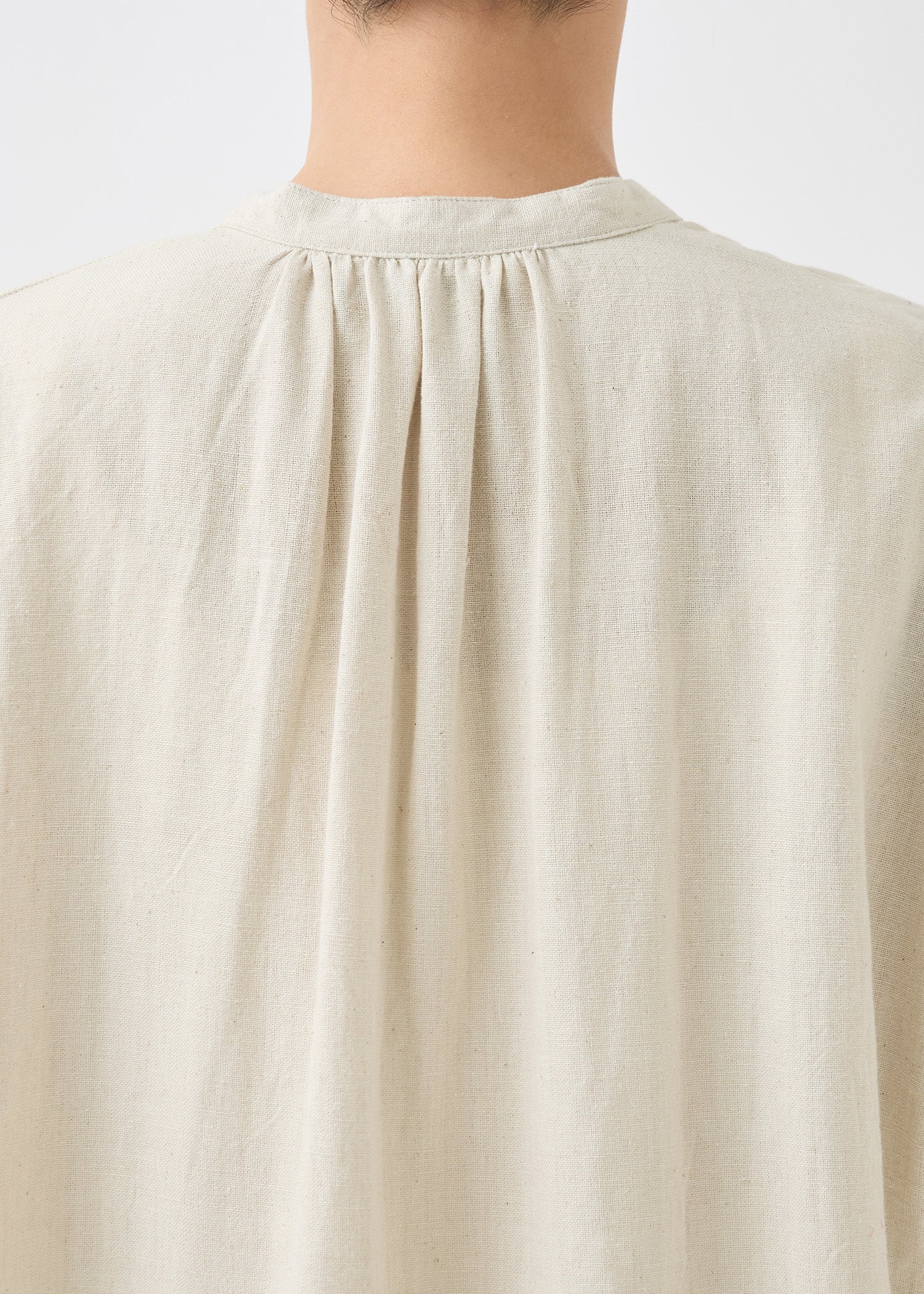 手織りコットンヘンプスキッパーワンピース