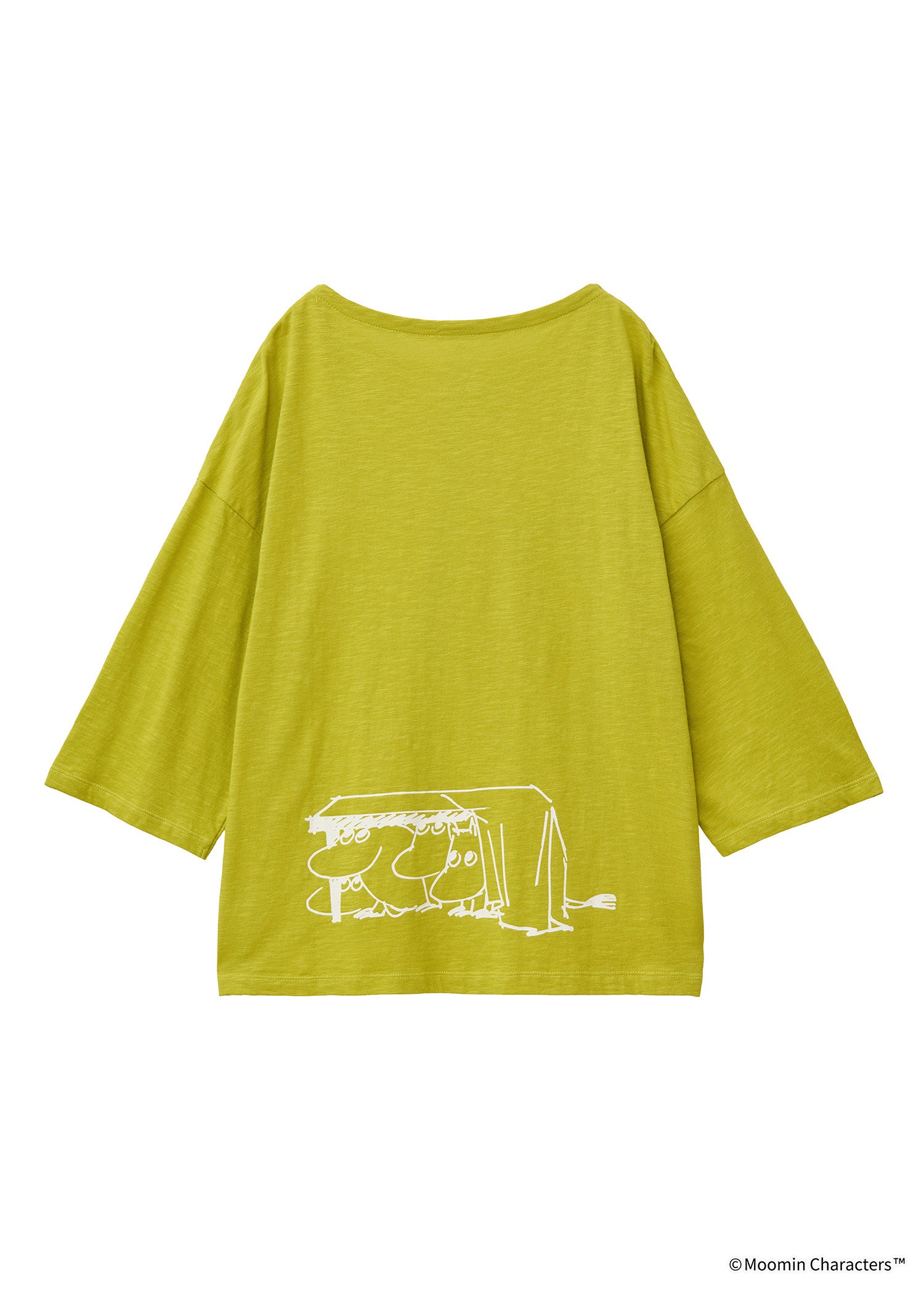 ムーミン オーガニックコットンビッグTシャツ・テーブルの下のムーミンたち