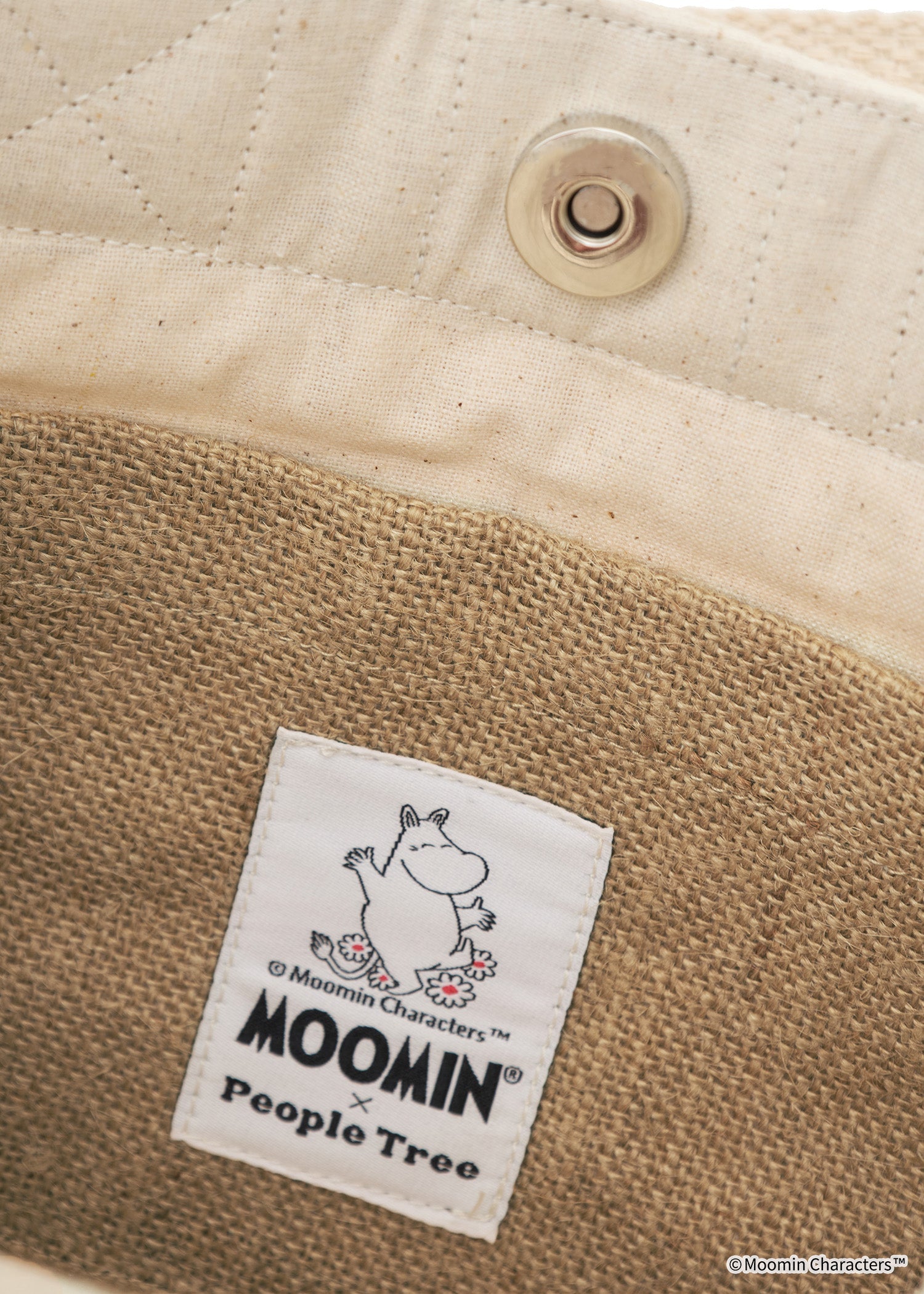 ムーミン ジュートプリントミニバッグ・ちょっとおどろくムーミンファミリー