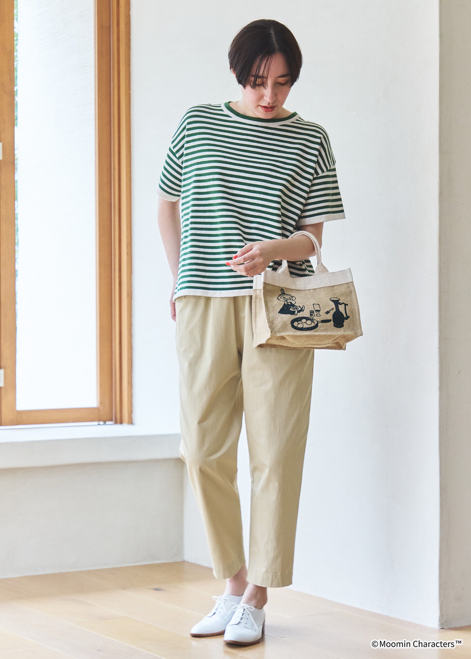 オーガニックコットンツイル テーパードパンツ