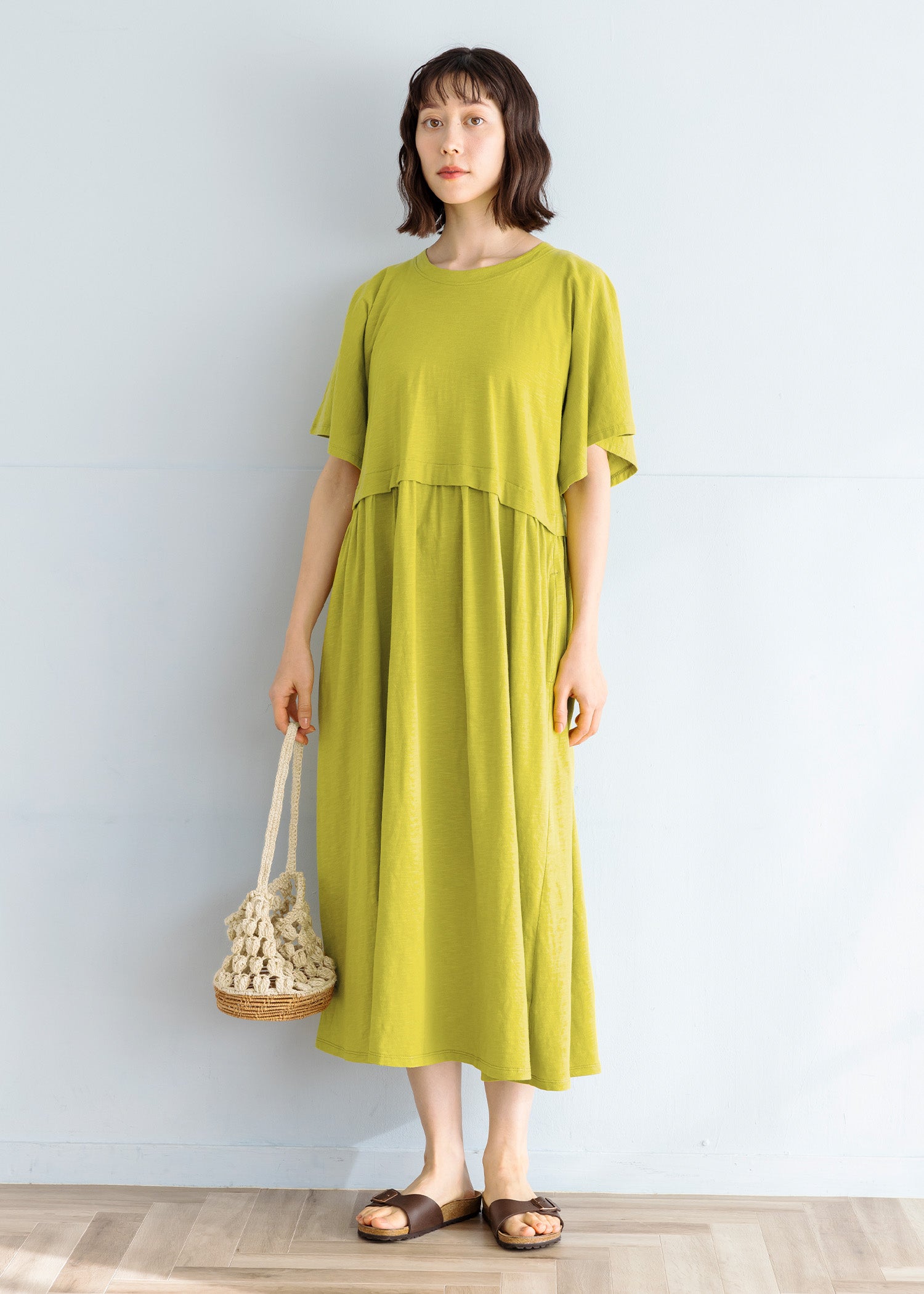 ジュートのラウンドクロシェバッグ