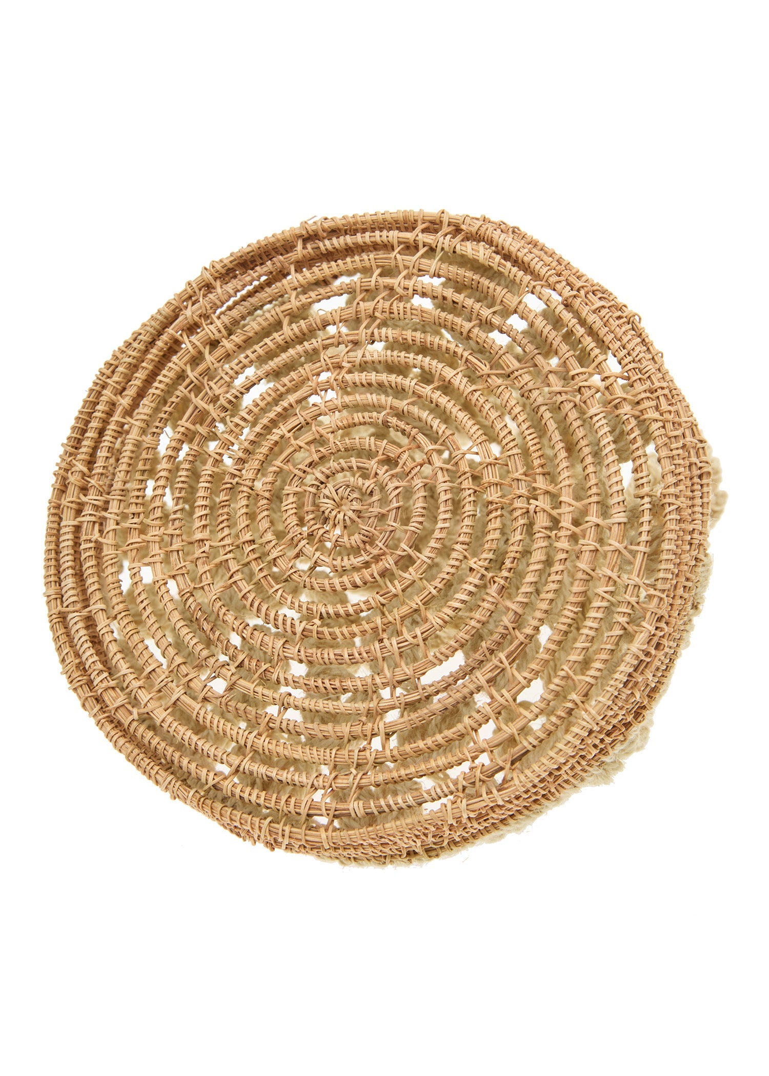 ジュートのラウンドクロシェバッグ