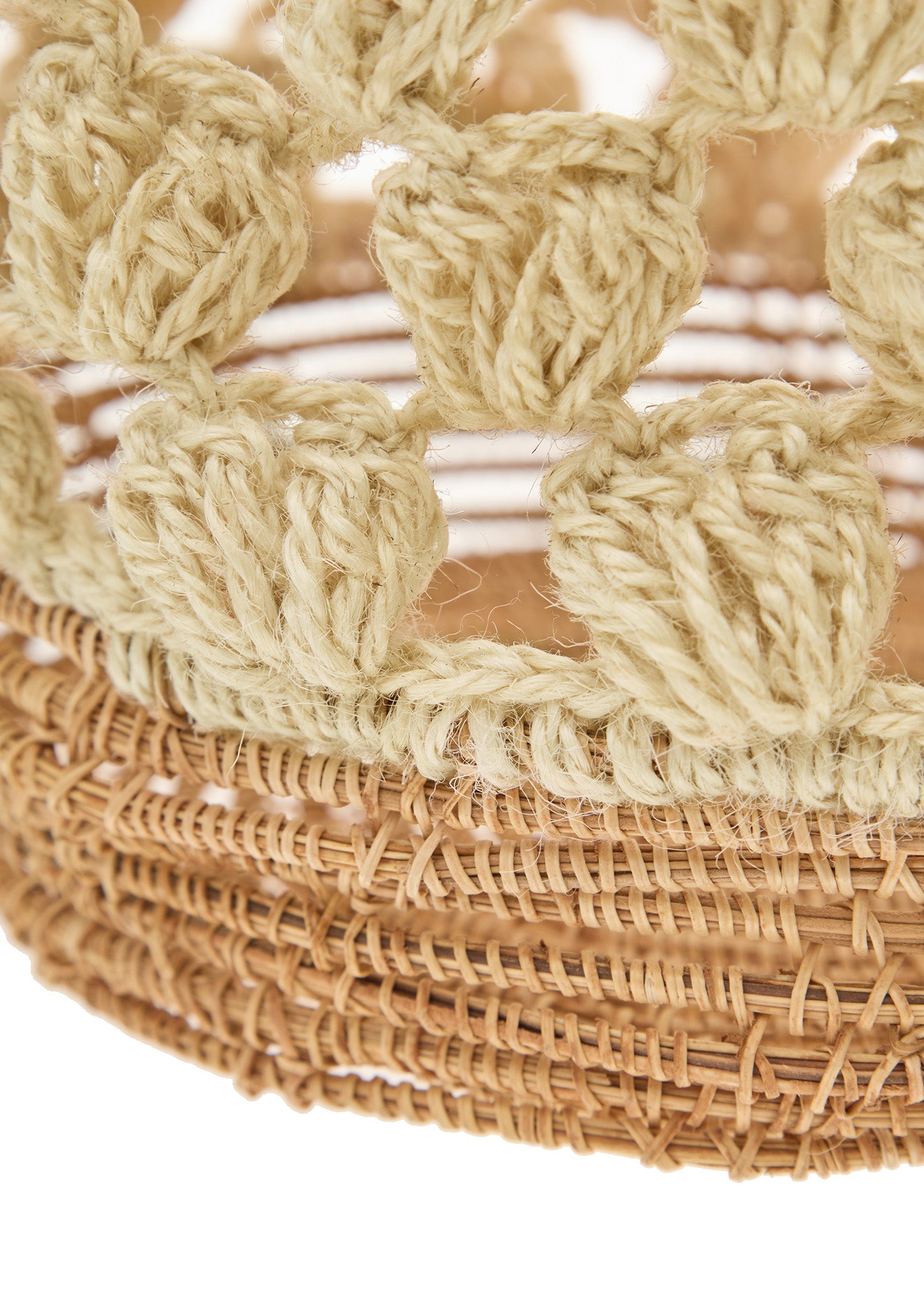 ジュートのラウンドクロシェバッグ