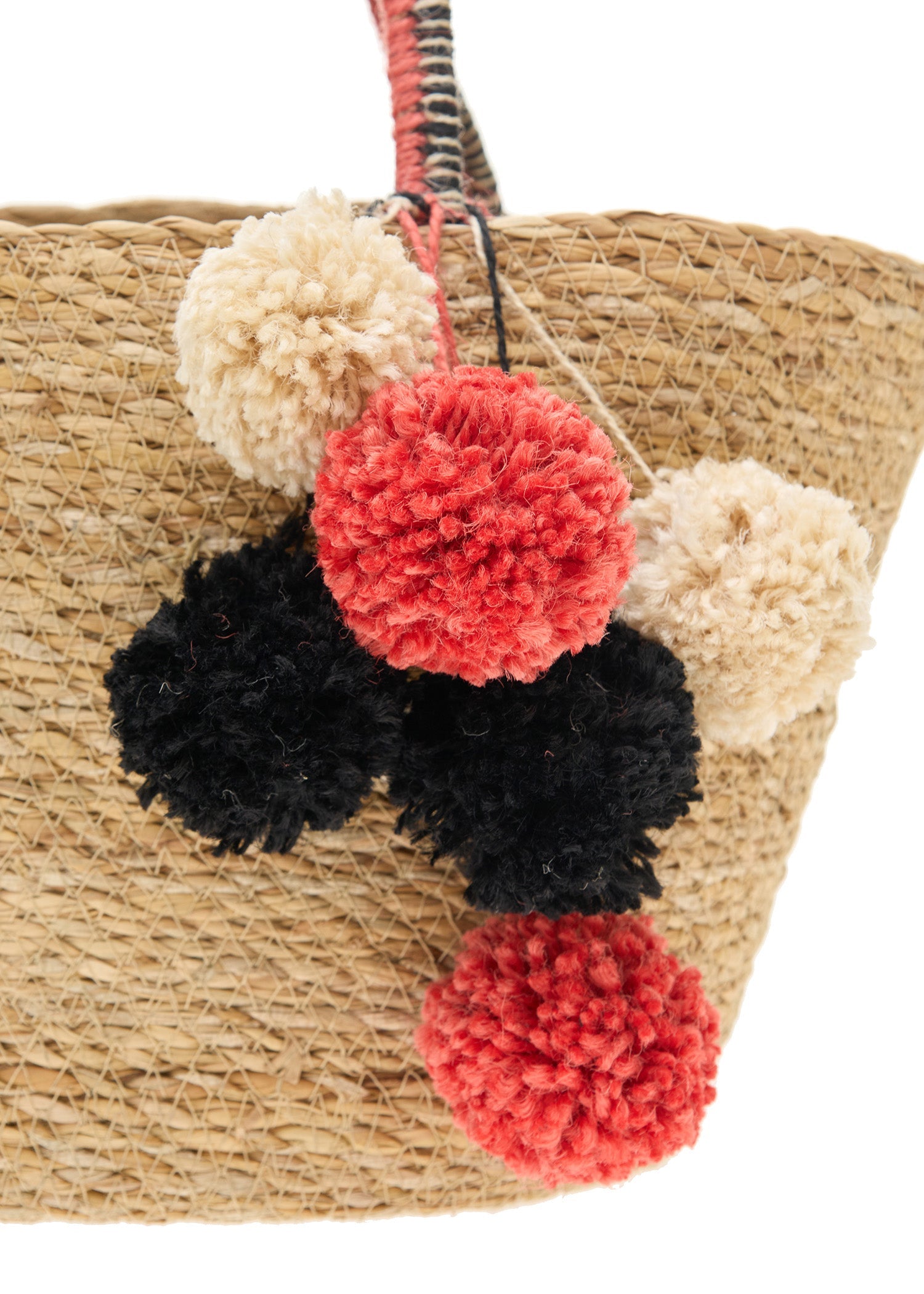ホグラのポンポンつきかごバッグ(小)