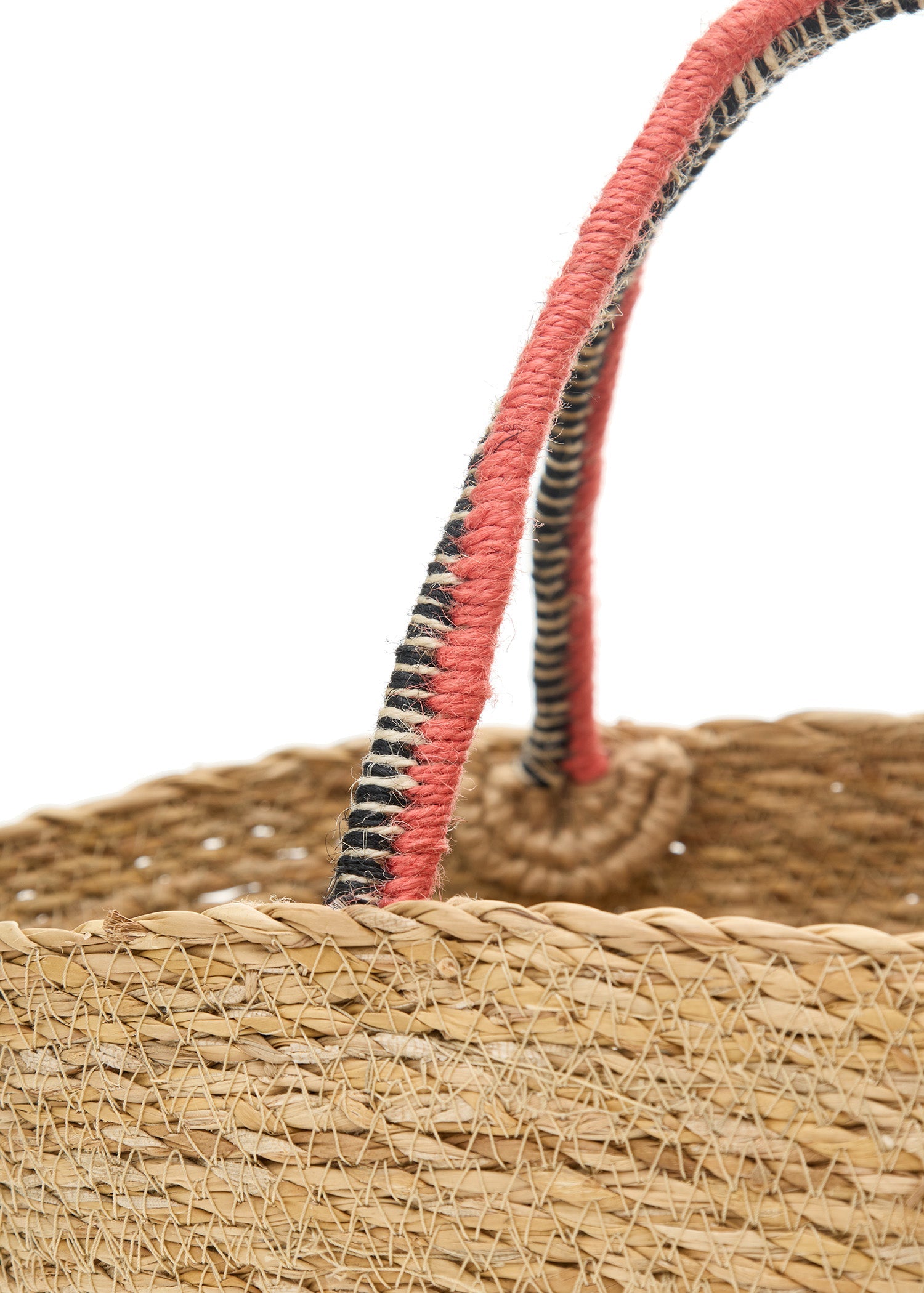 ホグラのポンポンつきかごバッグ(小)