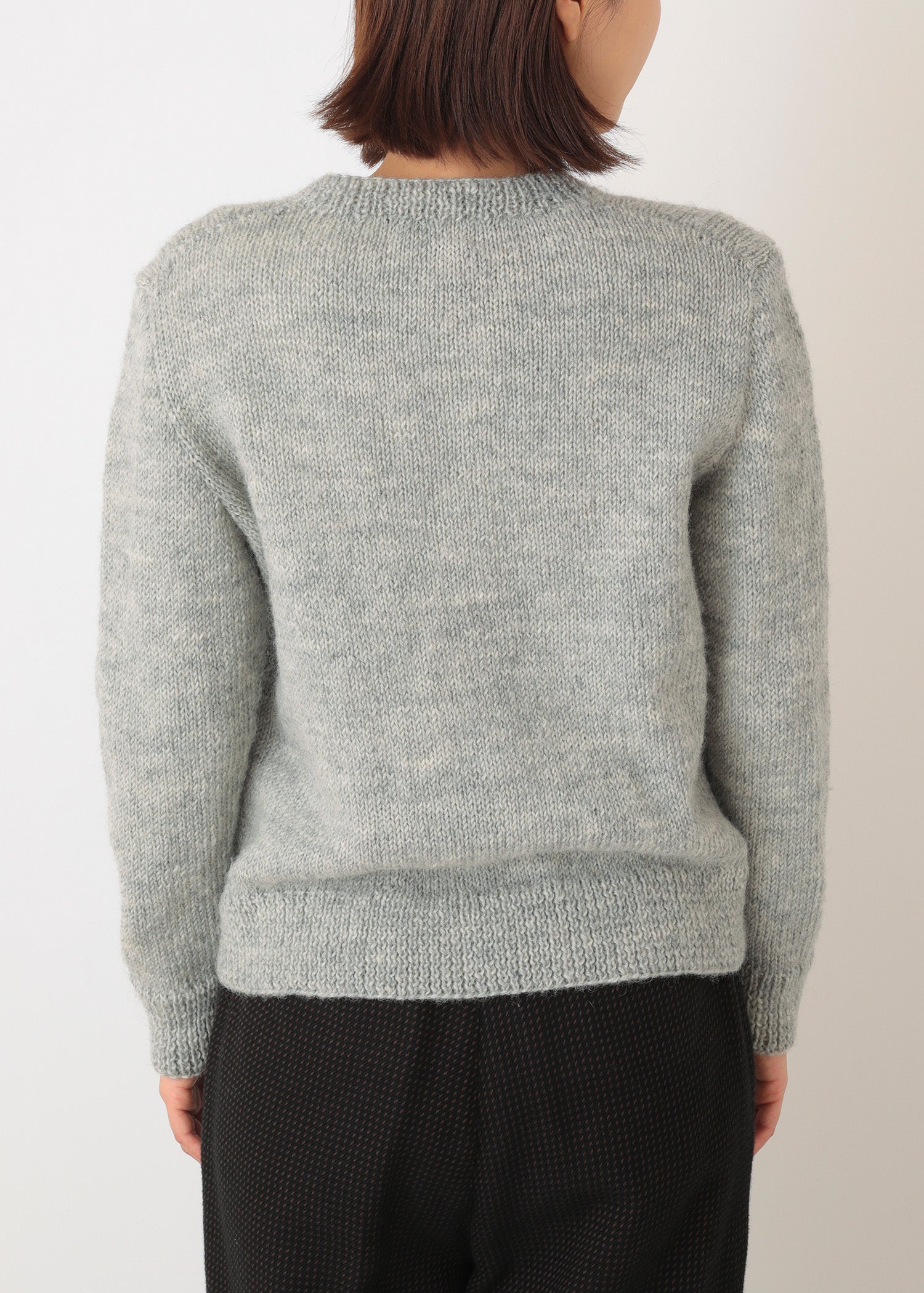 手編みフラワーモチーフ手刺繍カーディガン