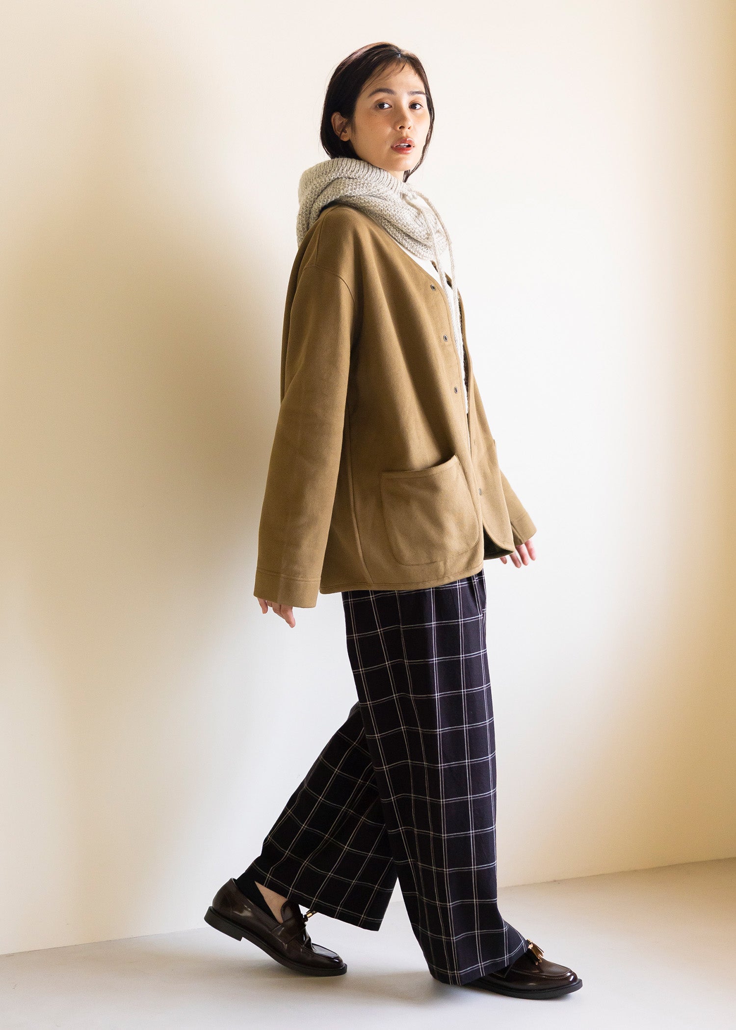 オーガニックコットン 裏起毛カーディガンジャケット