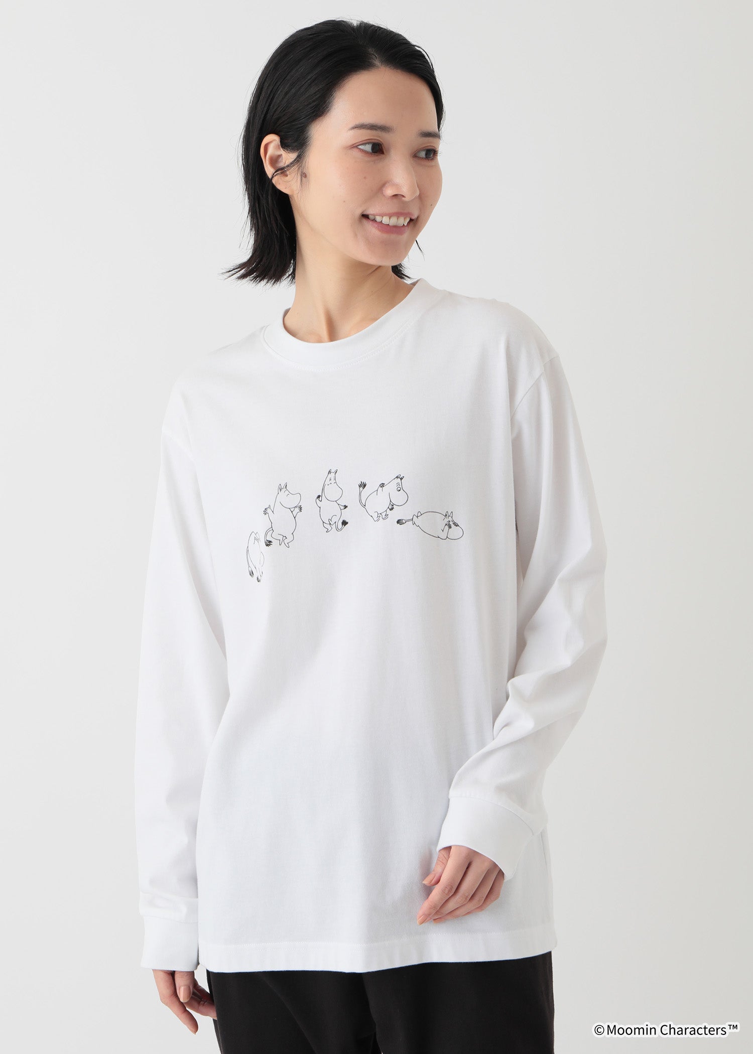 ムーミン オーガニックコットン ユニセックスロングスリーブTシャツ