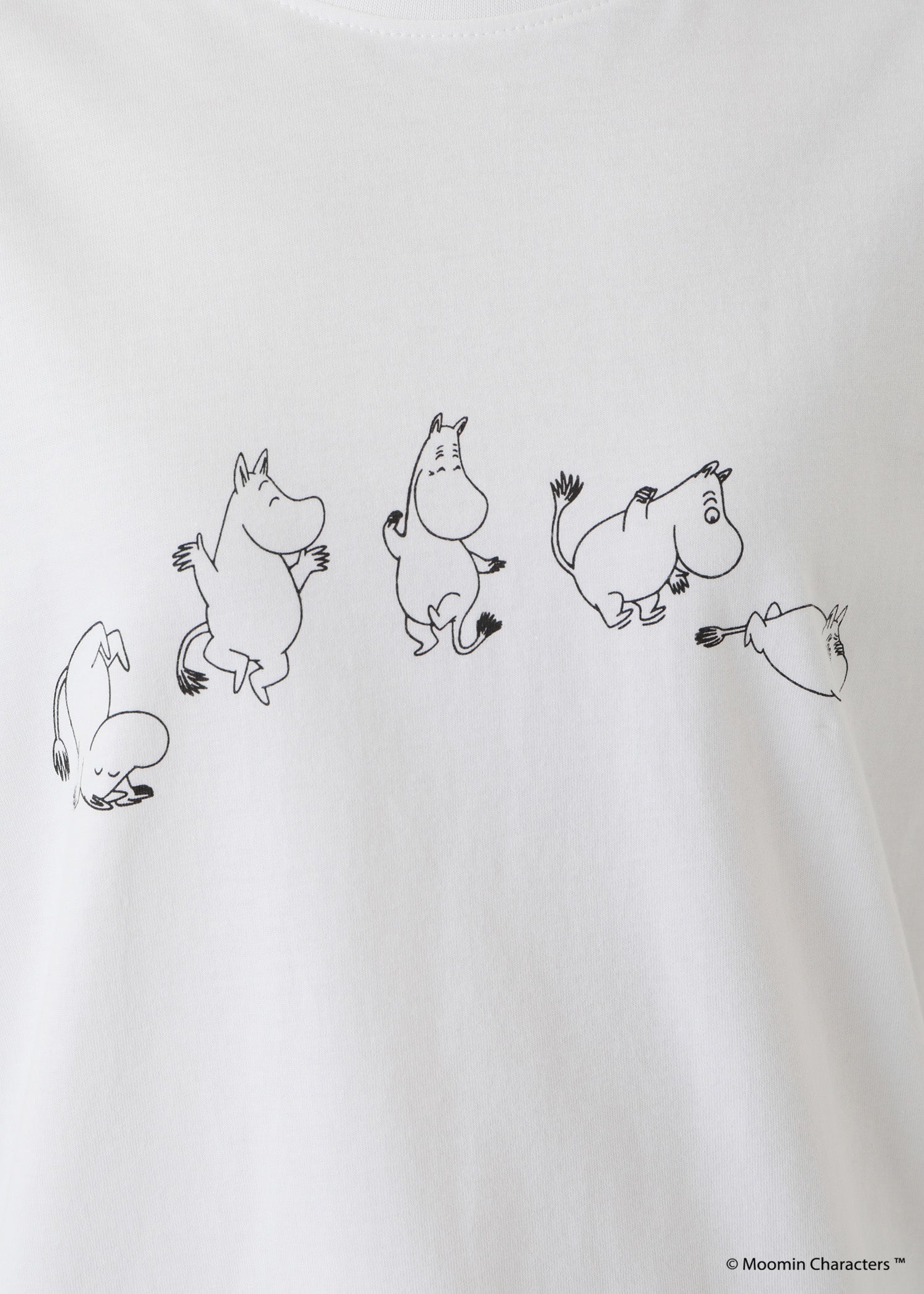 ムーミン オーガニックコットン ユニセックスロングスリーブTシャツ・ダンスするムーミントロール