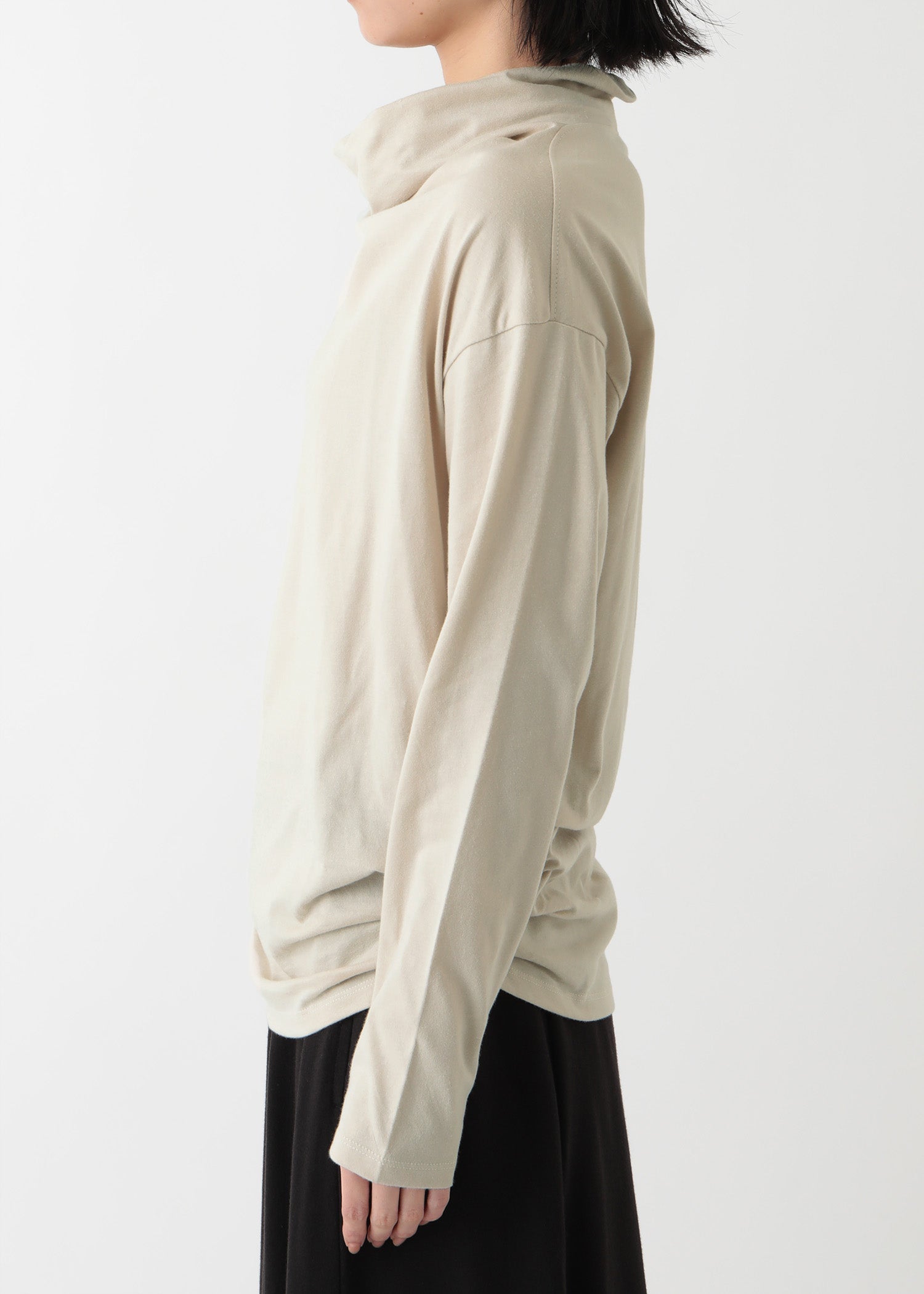 オーガニックコットン天竺 ドレープネックトップ