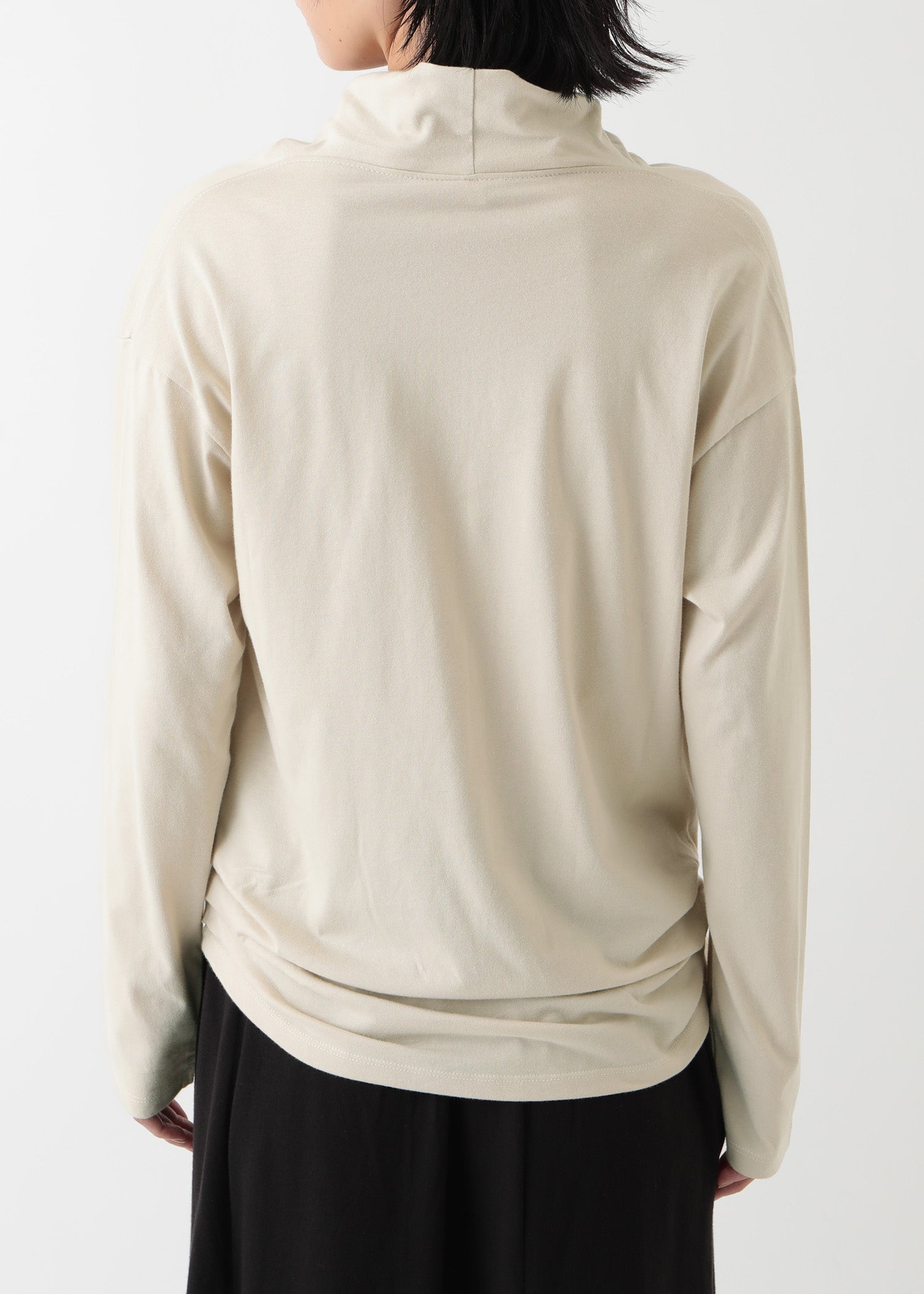 オーガニックコットン天竺 ドレープネックトップ