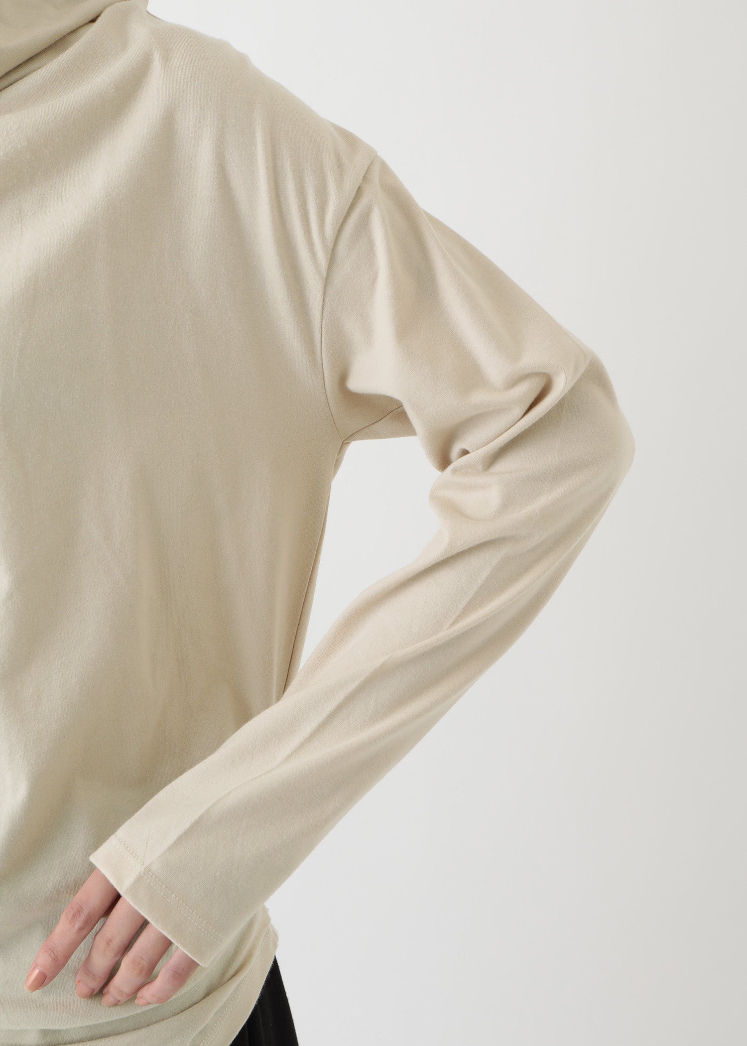 オーガニックコットン天竺 ドレープネックトップ