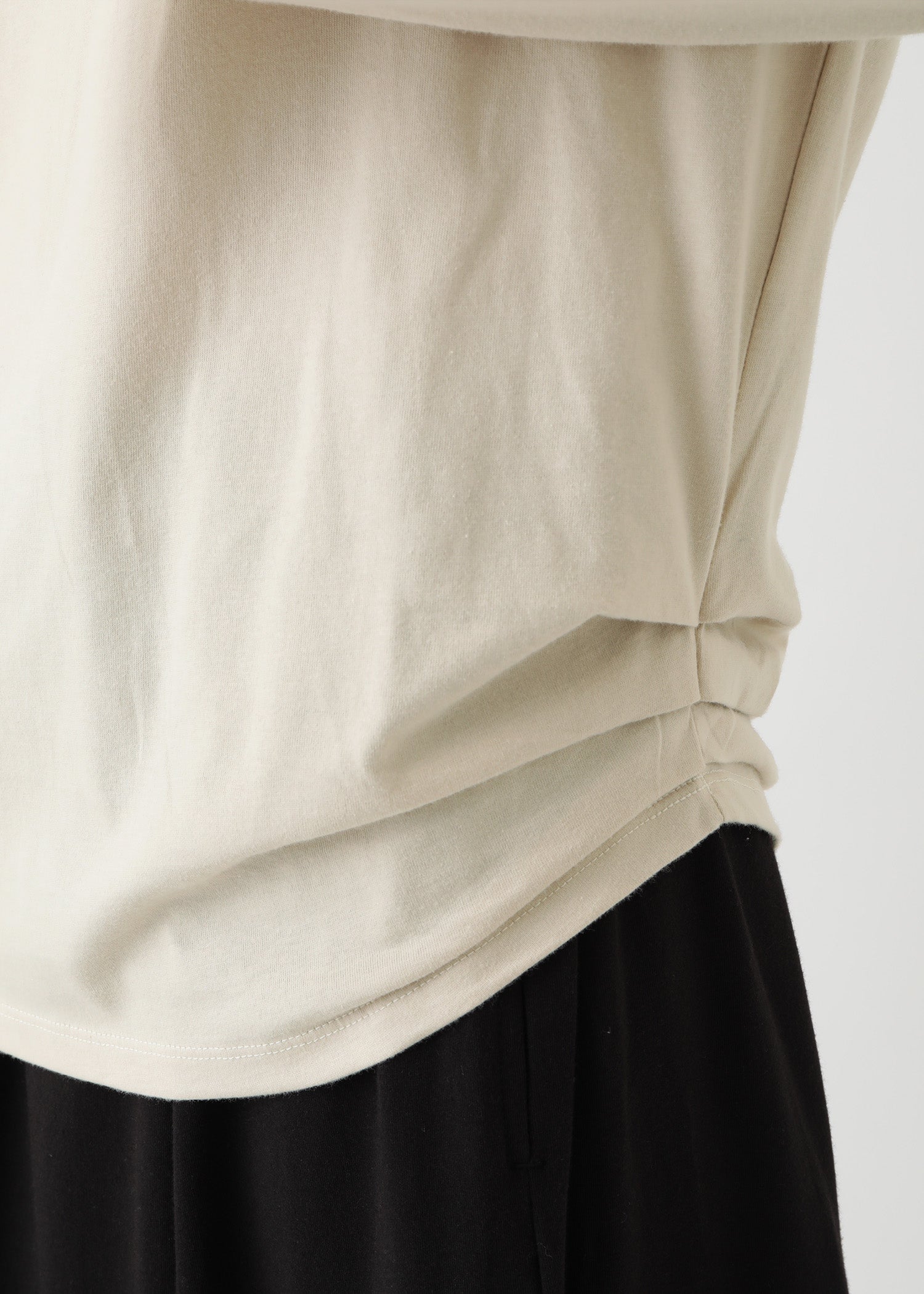 オーガニックコットン天竺 ドレープネックトップ