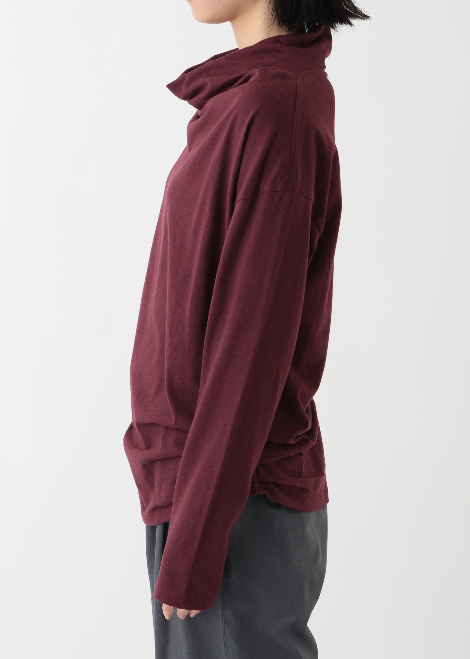 オーガニックコットン天竺 ドレープネックトップ