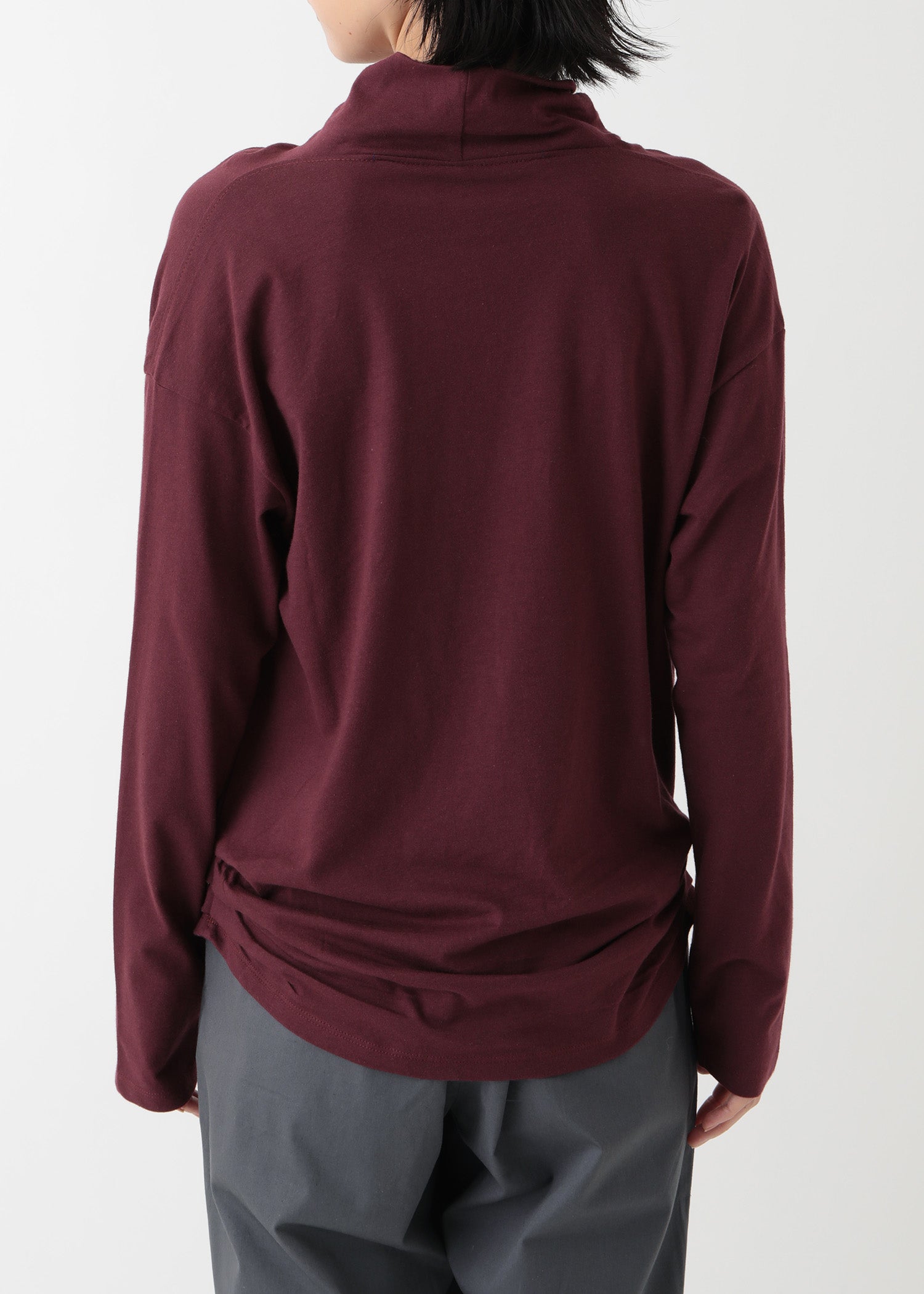 オーガニックコットン天竺 ドレープネックトップ