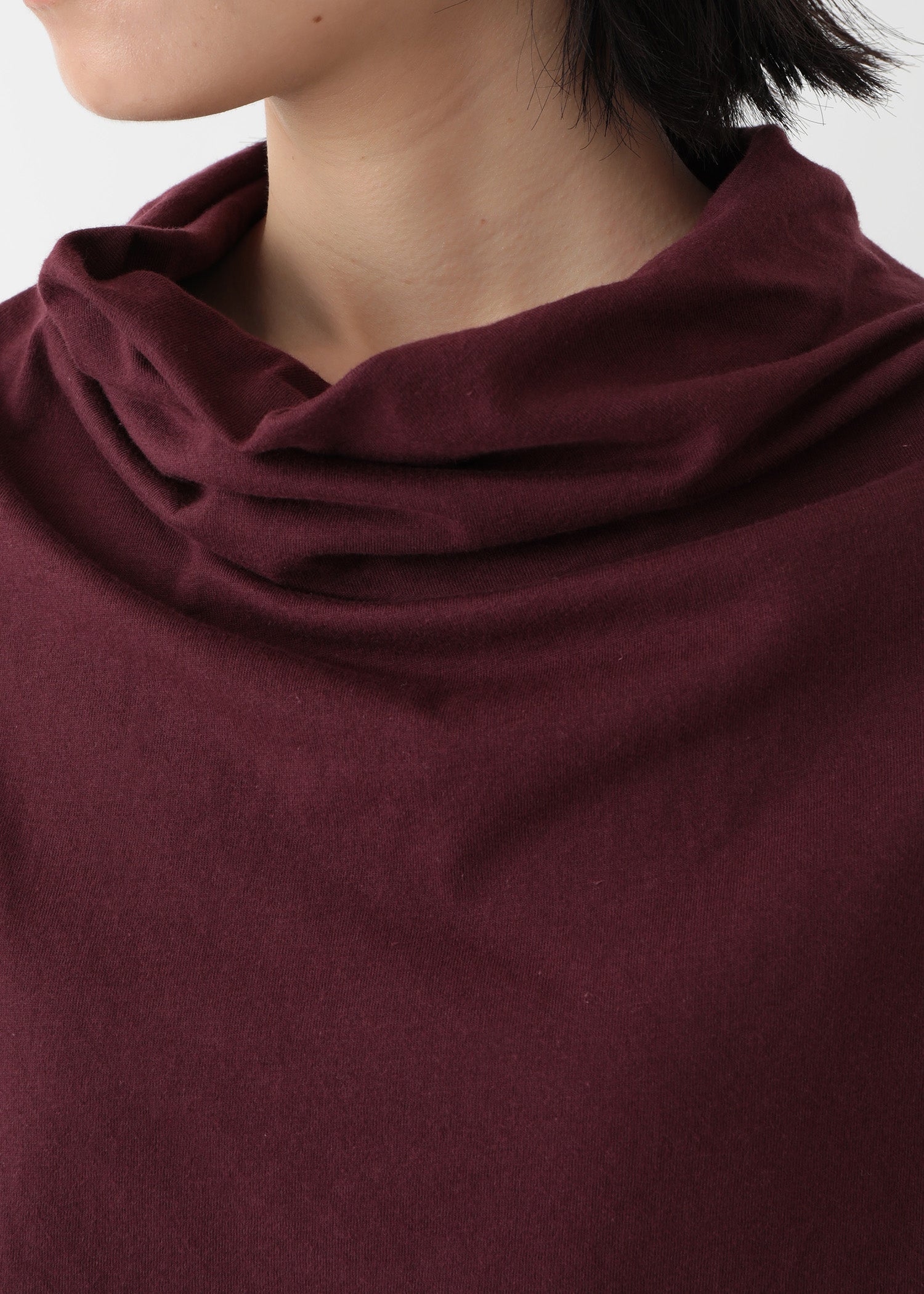 オーガニックコットン天竺 ドレープネックトップ