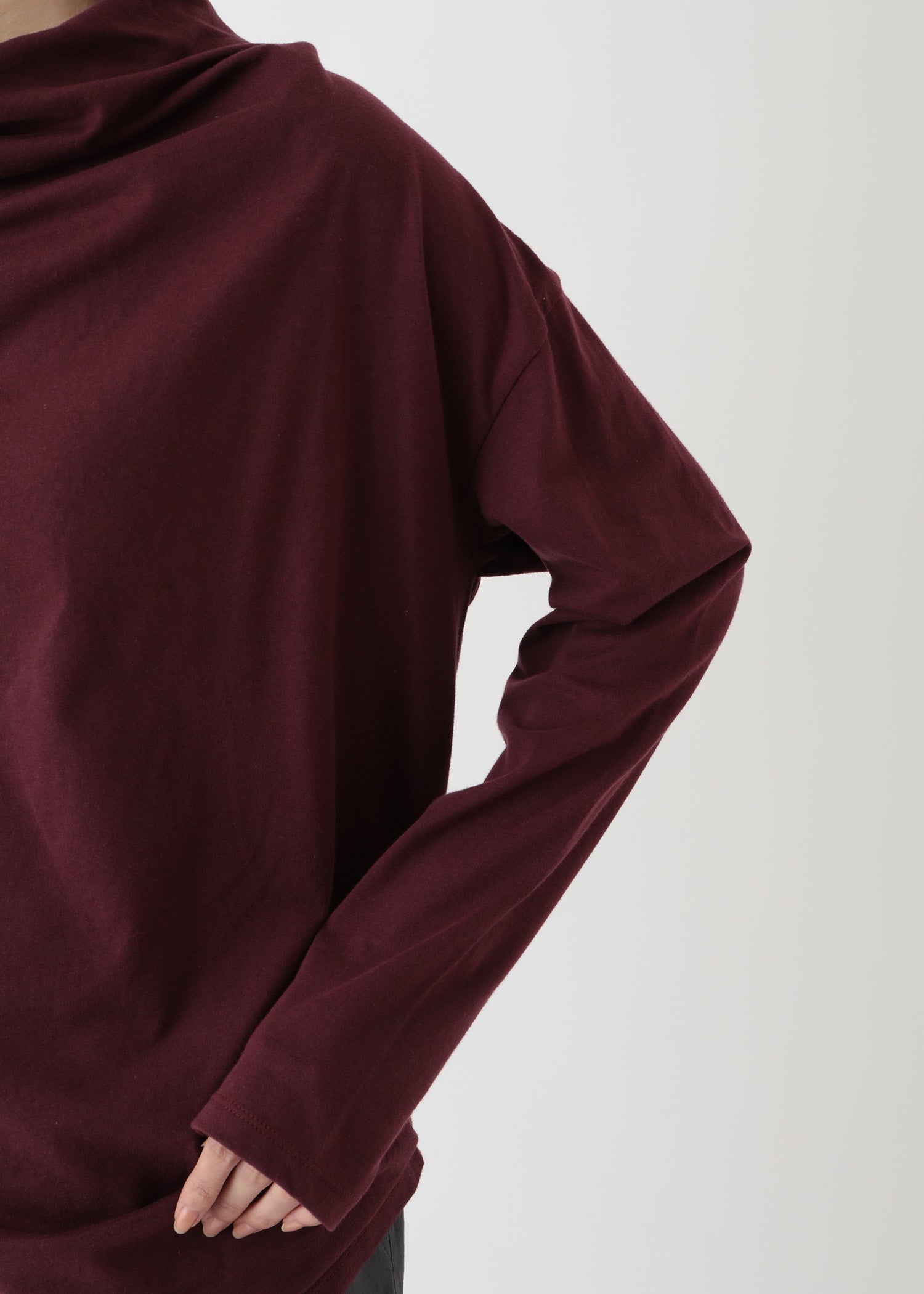 オーガニックコットン天竺 ドレープネックトップ