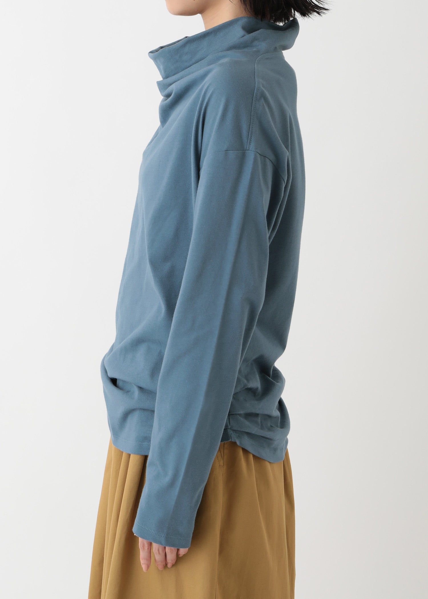 オーガニックコットン天竺 ドレープネックトップ