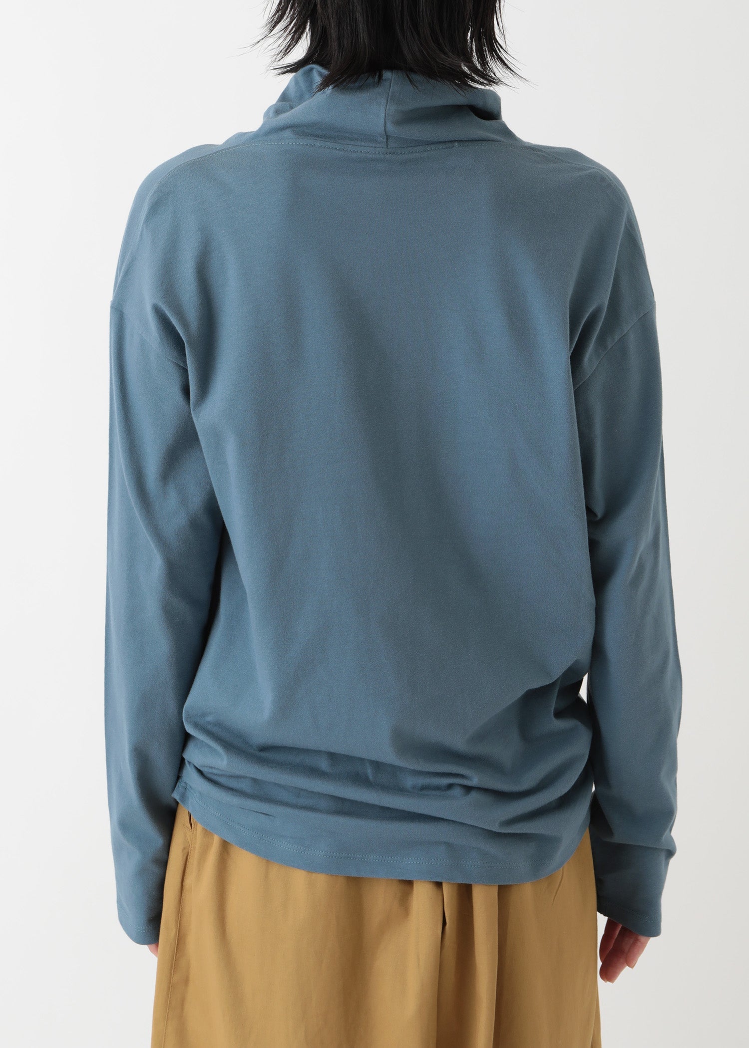 オーガニックコットン天竺 ドレープネックトップ