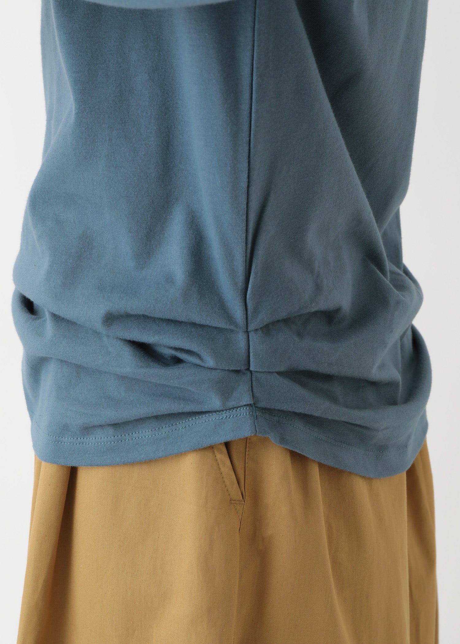 オーガニックコットン天竺 ドレープネックトップ