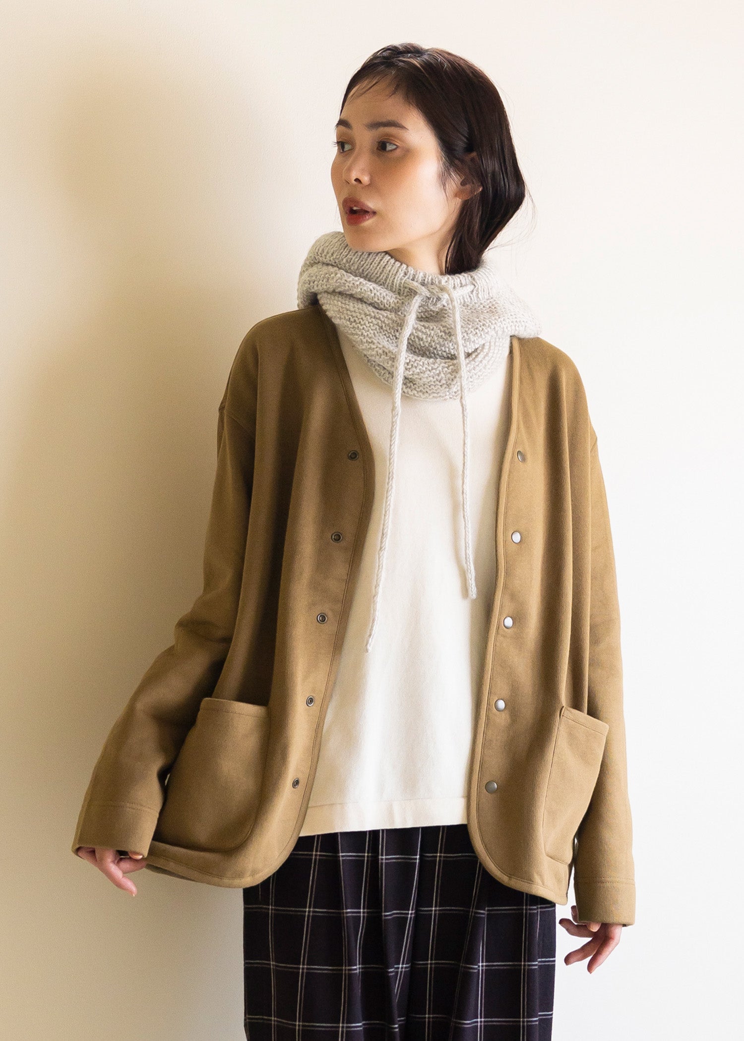 オーガニックコットン 裏起毛カーディガンジャケット