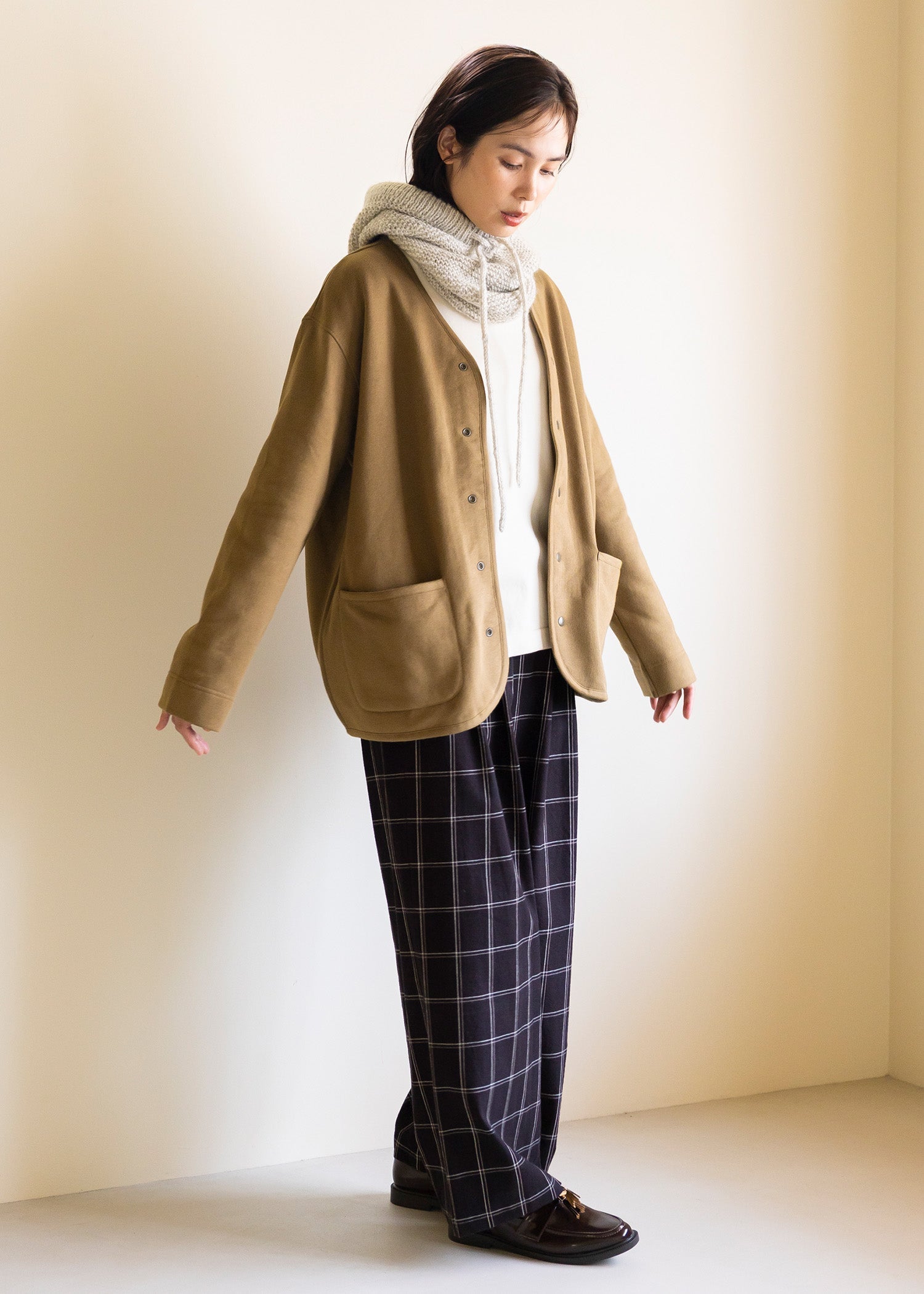 オーガニックコットン 裏起毛カーディガンジャケット