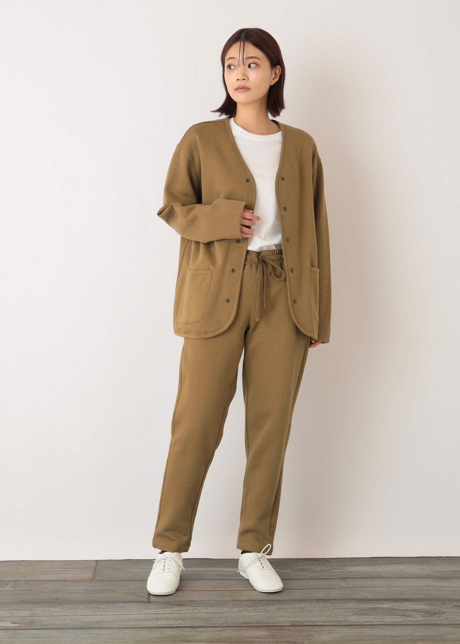 オーガニックコットン 裏起毛カーディガンジャケット