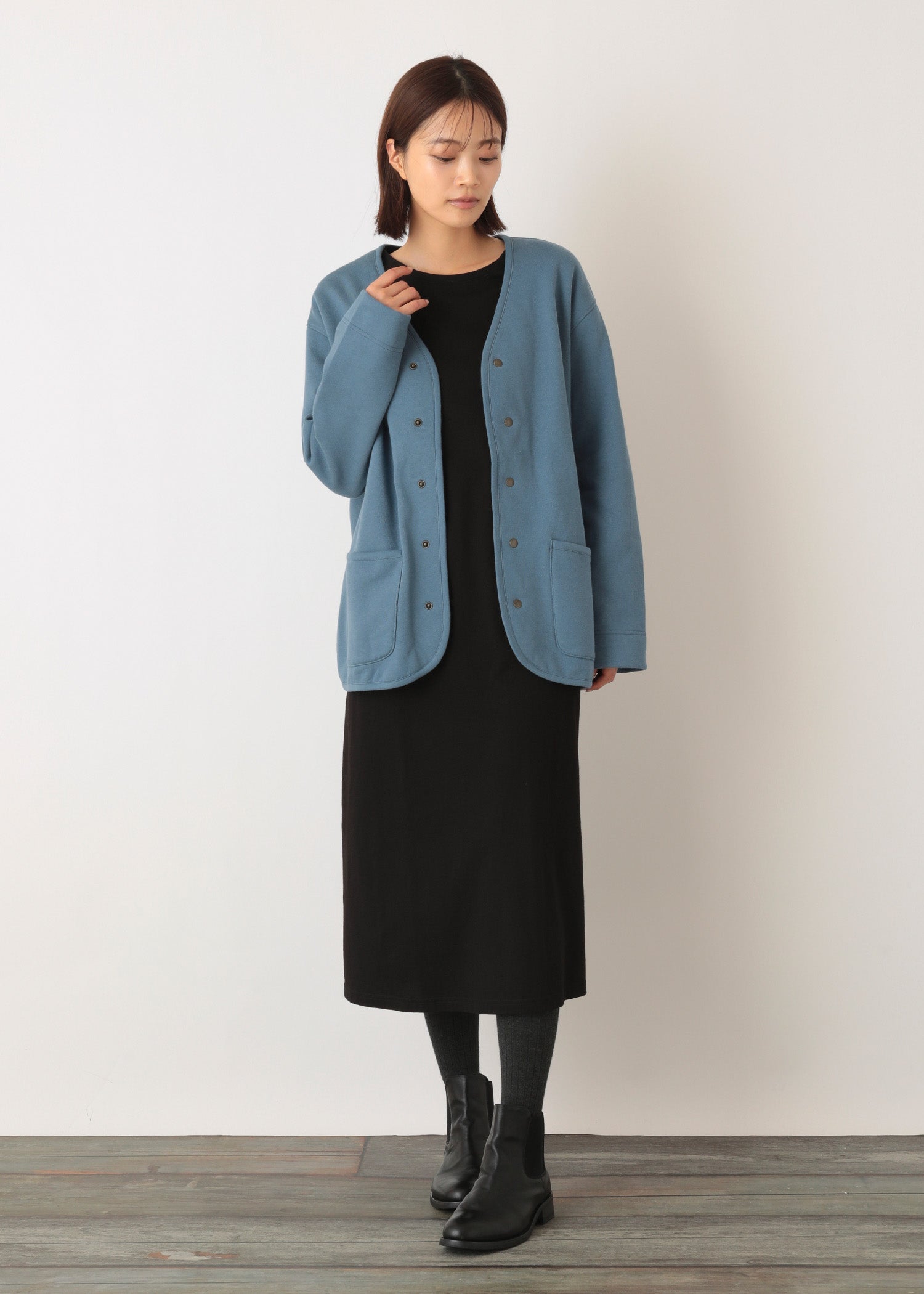 オーガニックコットン 裏起毛カーディガンジャケット