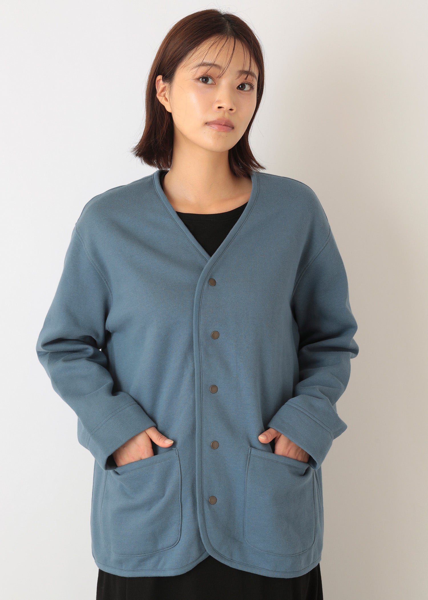オーガニックコットン 裏起毛カーディガンジャケット