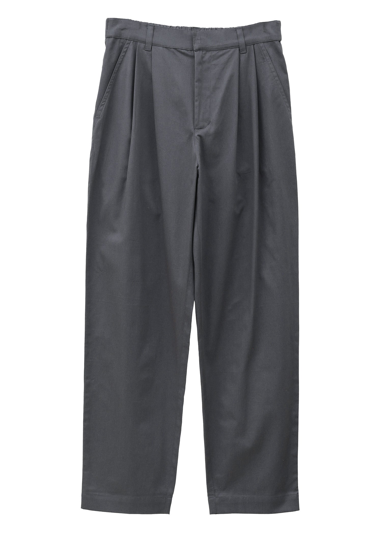 オーガニックコットンツイル タックテーパードパンツ