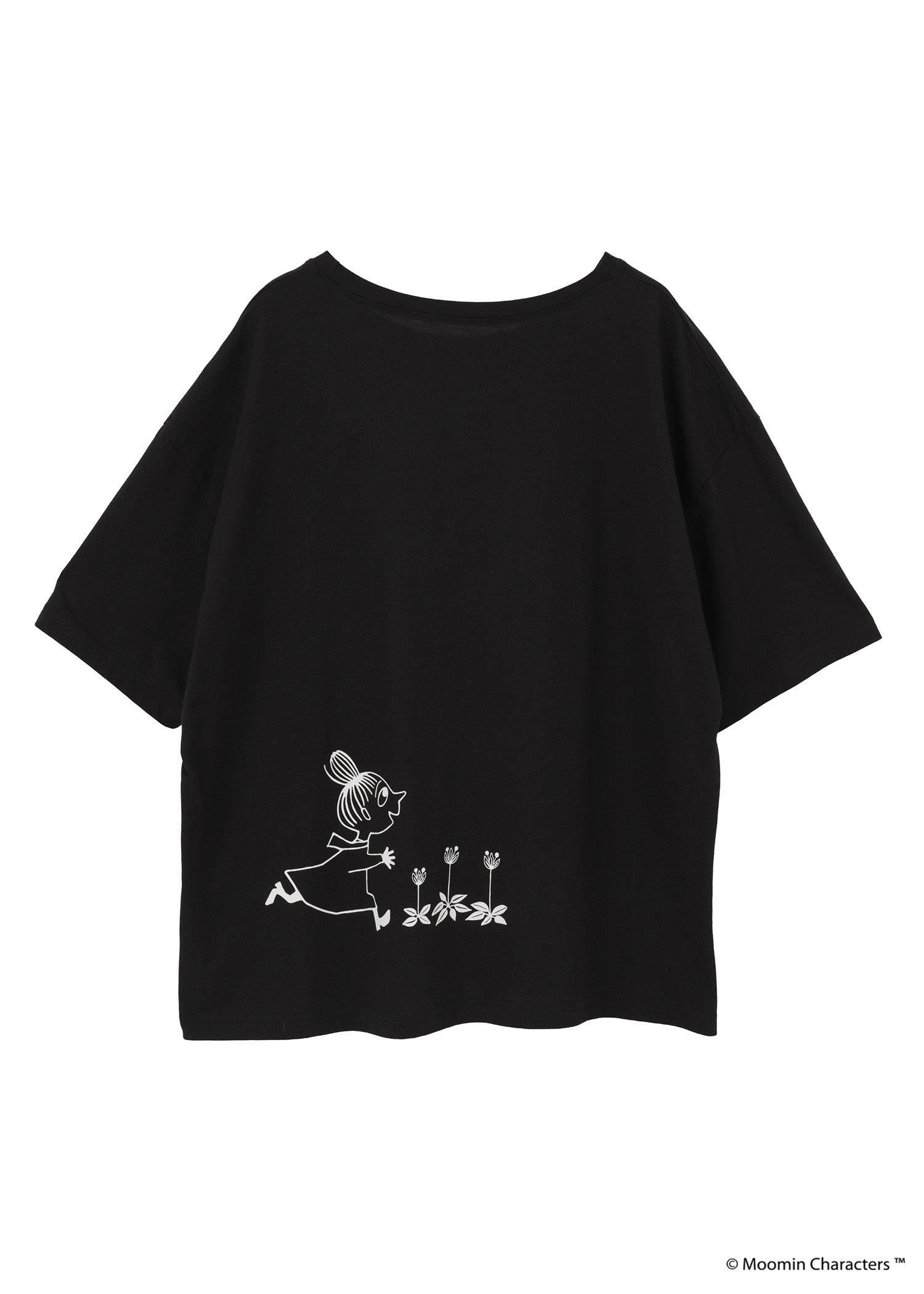 ムーミン オーガニックコットンスリットTシャツ・お花畑を駆けるリトルミイ