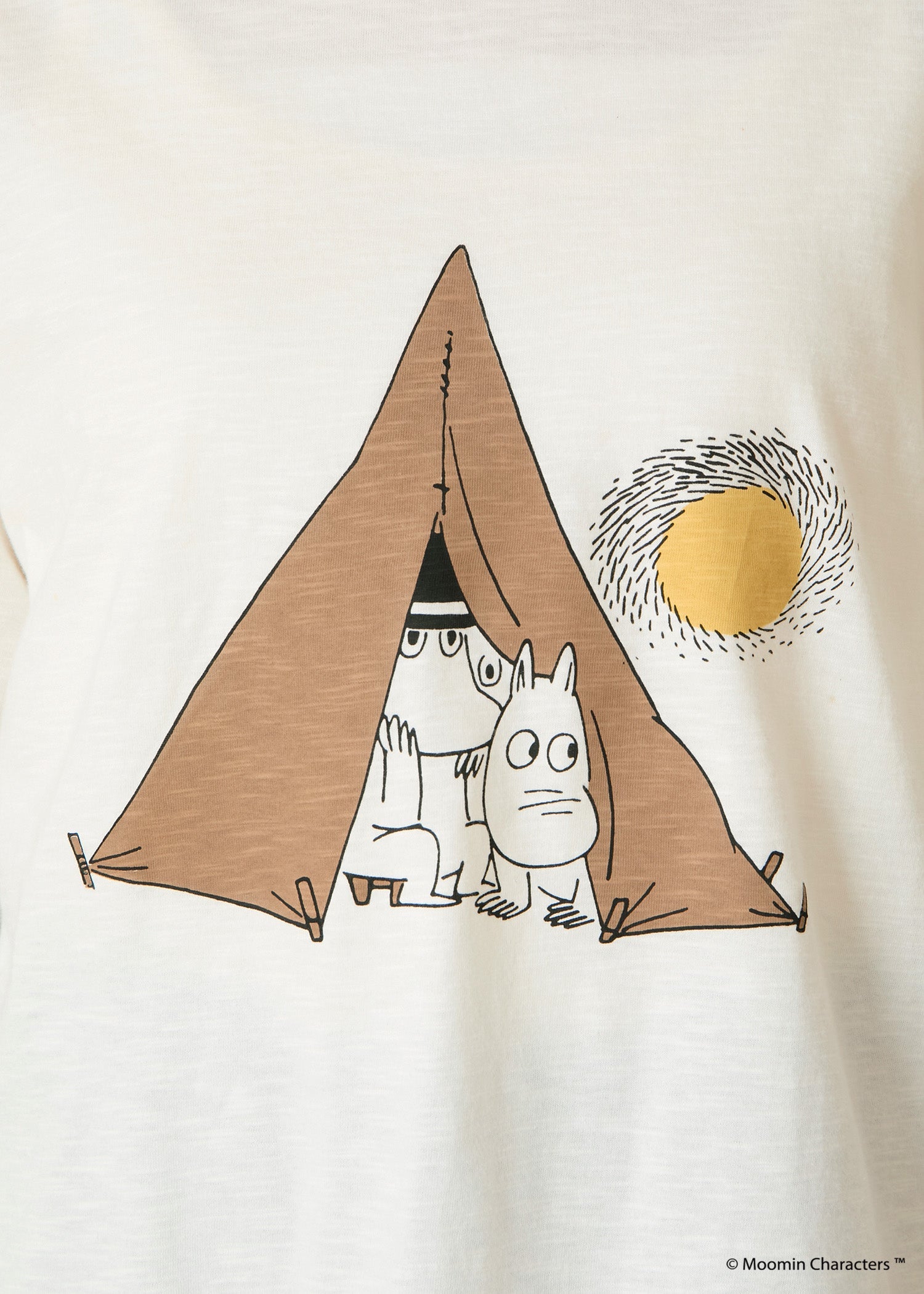 ムーミン オーガニックコットン ビッグTシャツ・テントの中のムーミン一家