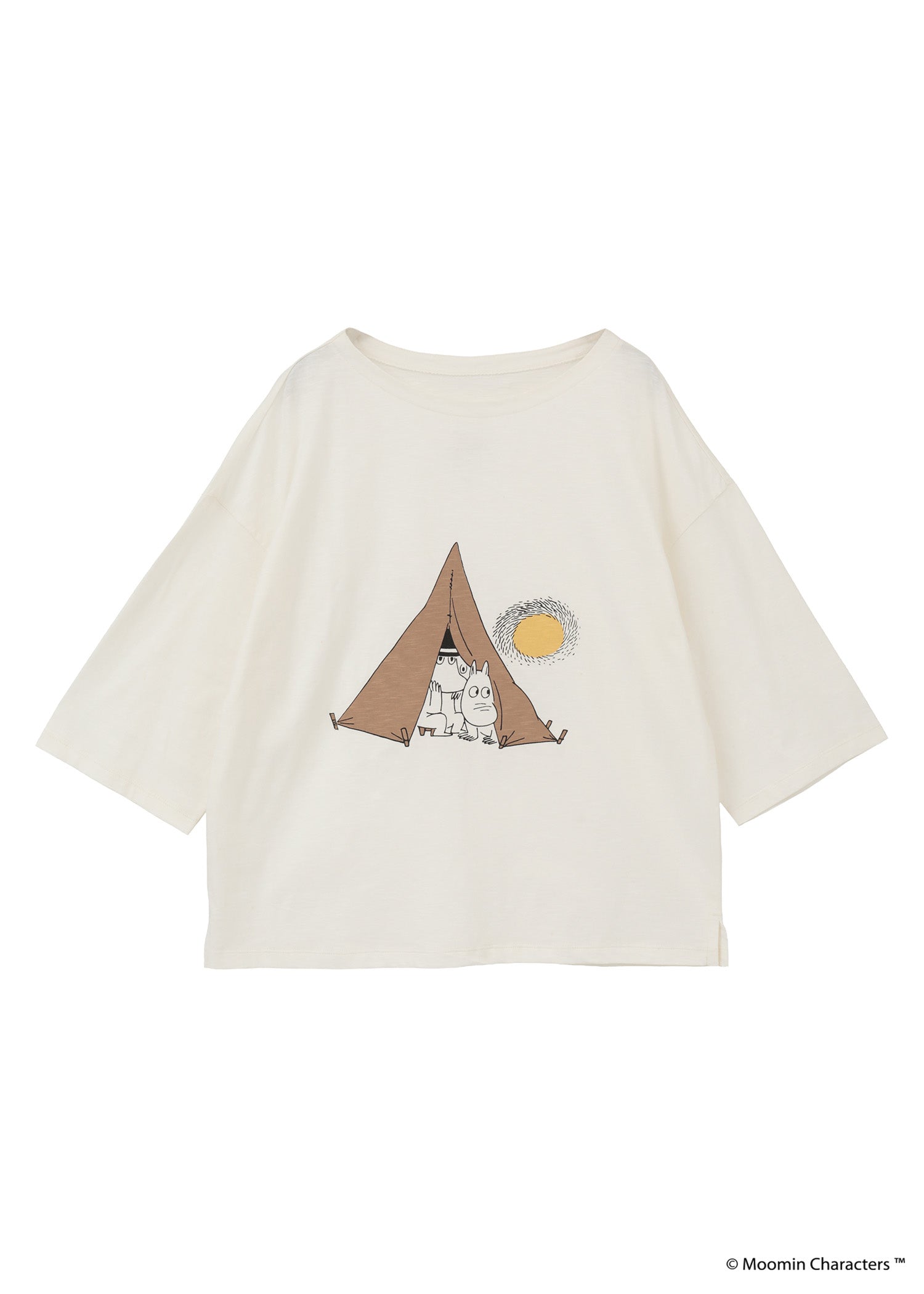 ムーミン オーガニックコットン ビッグTシャツ・テントの中のムーミン一家