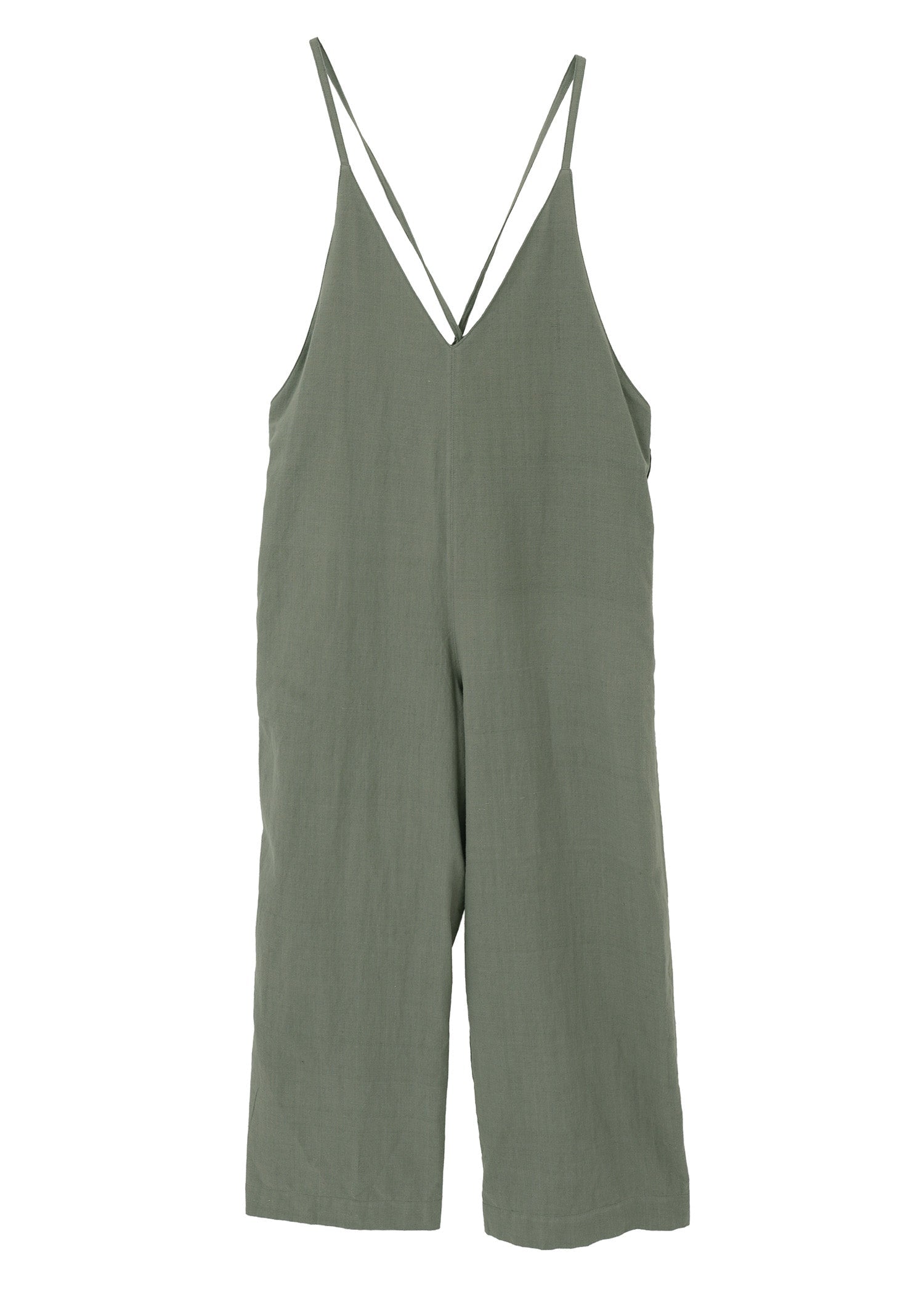 手織りコットンヘンプ サロペット