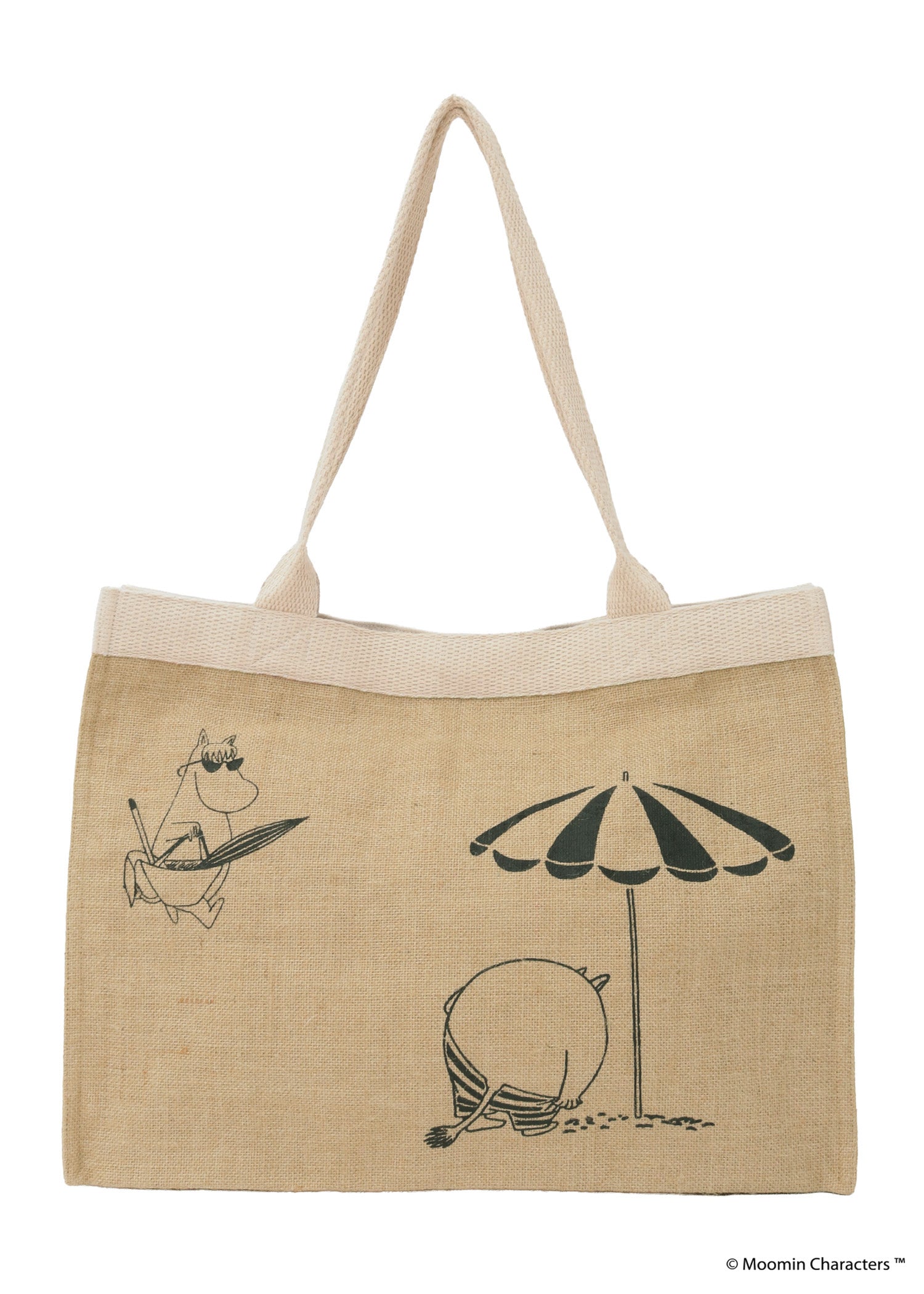 ムーミン ジュートプリントビッグトート・水着に着替えるムーミントロール