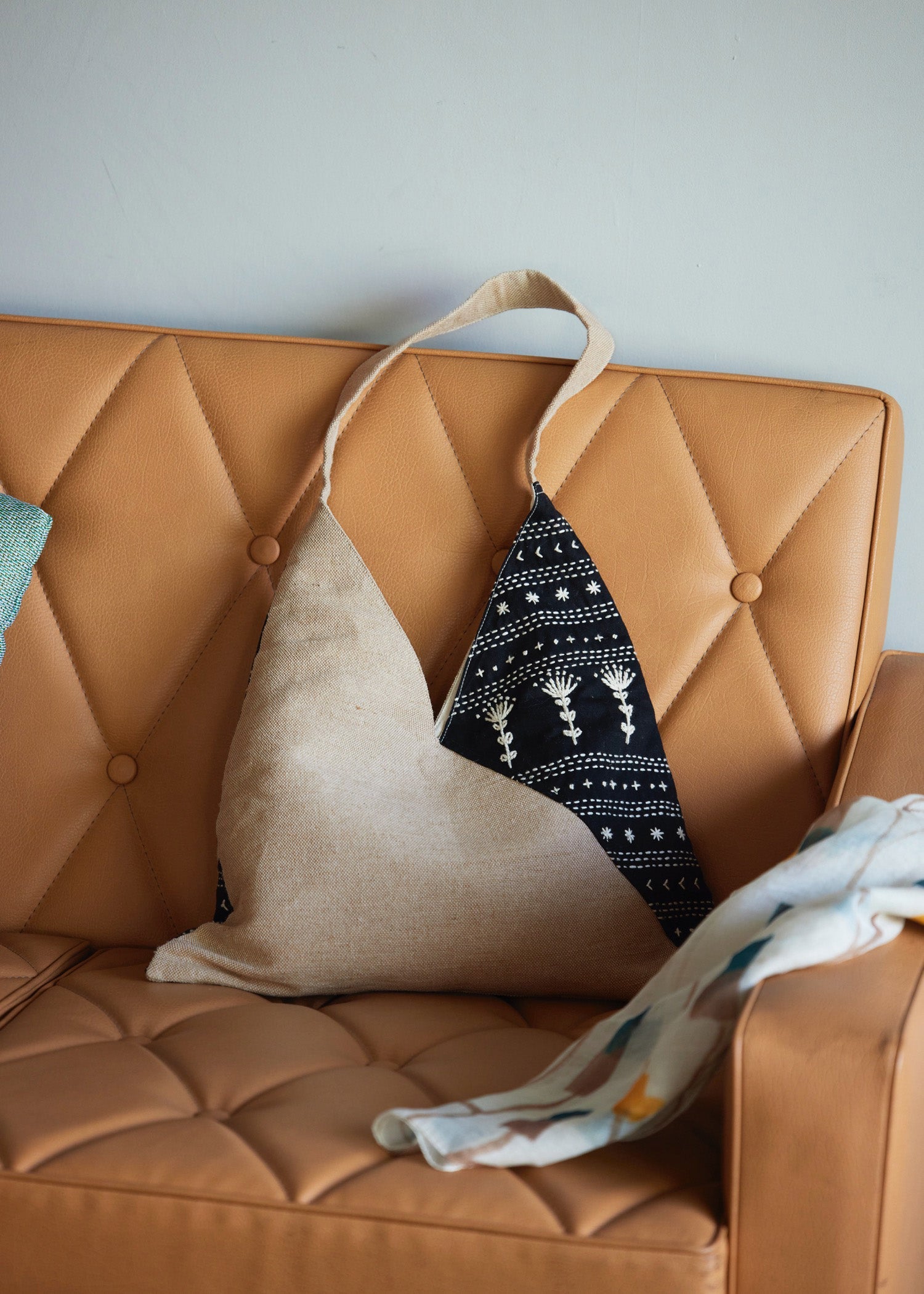 手刺繍ジュートコットン ワンショルダーバッグ