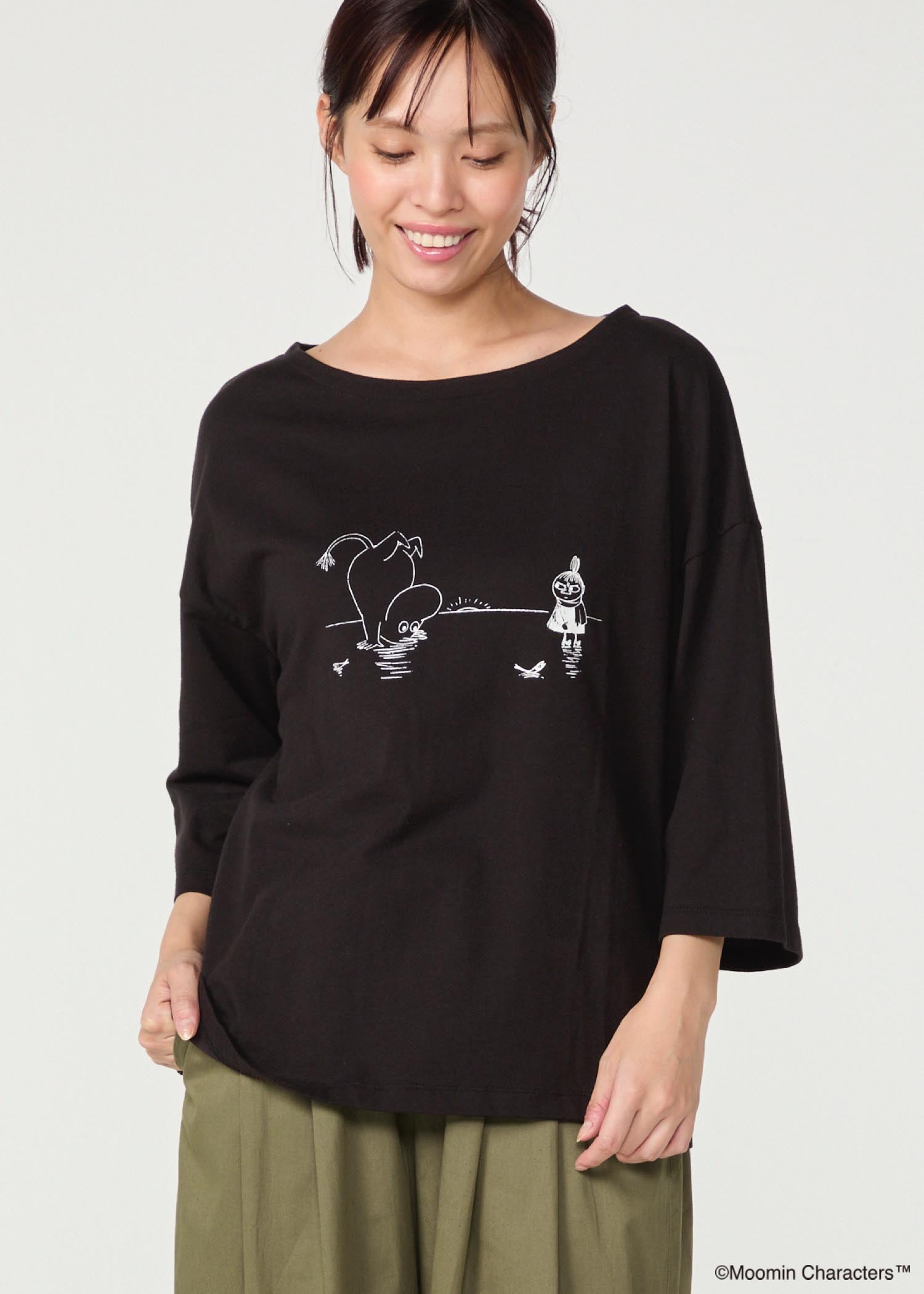 ムーミン オーガニックコットン ビッグTシャツ・氷の上の逆立ち