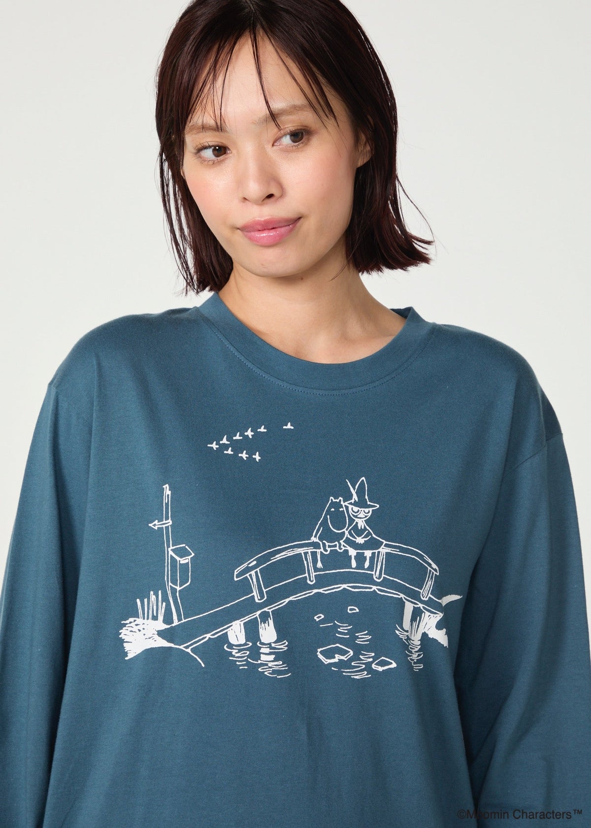 ムーミン オーガニックコットン ユニセックスロングスリーブTシャツ 