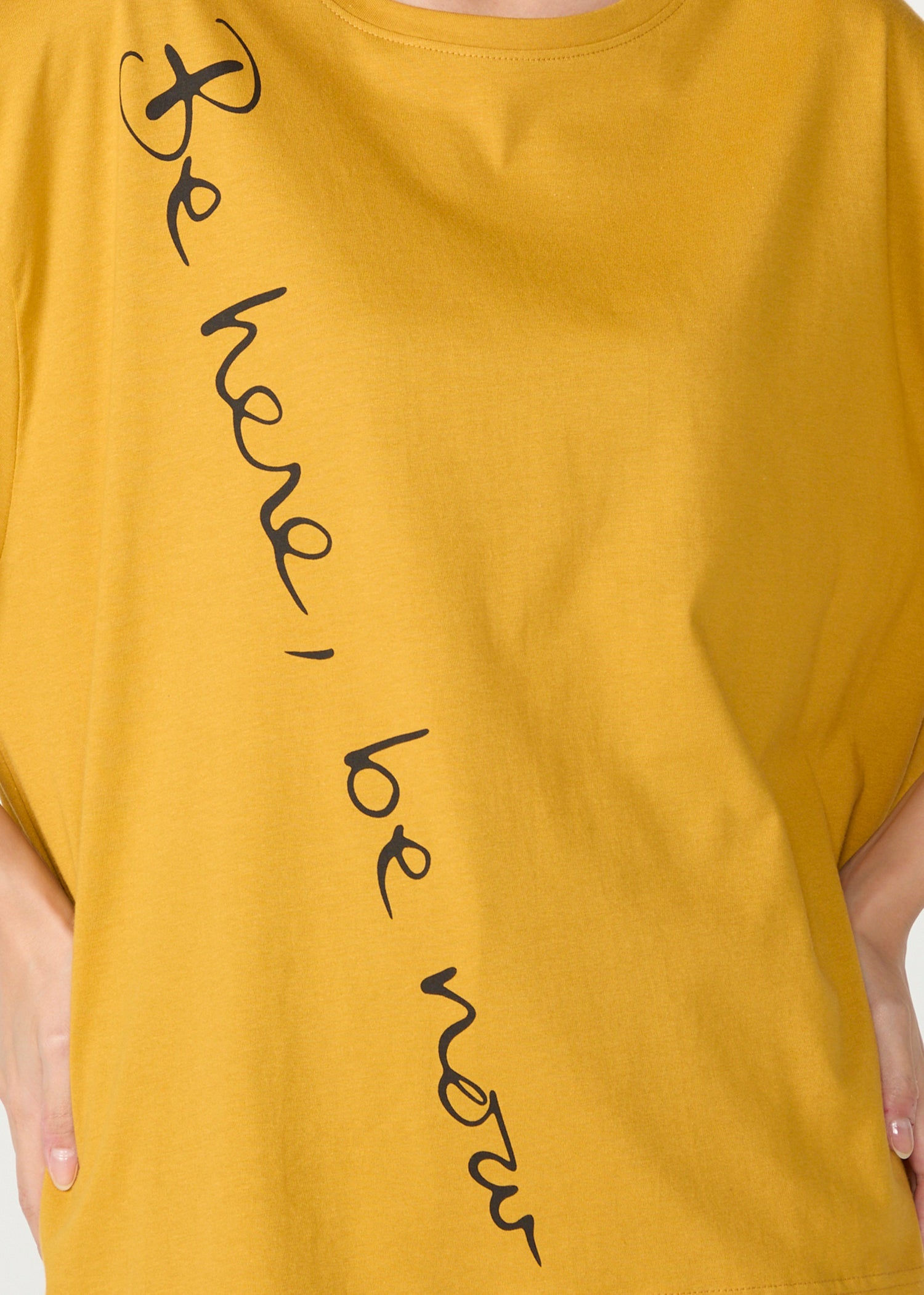 オーガニックコットン天竺 メッセージスリットTシャツ