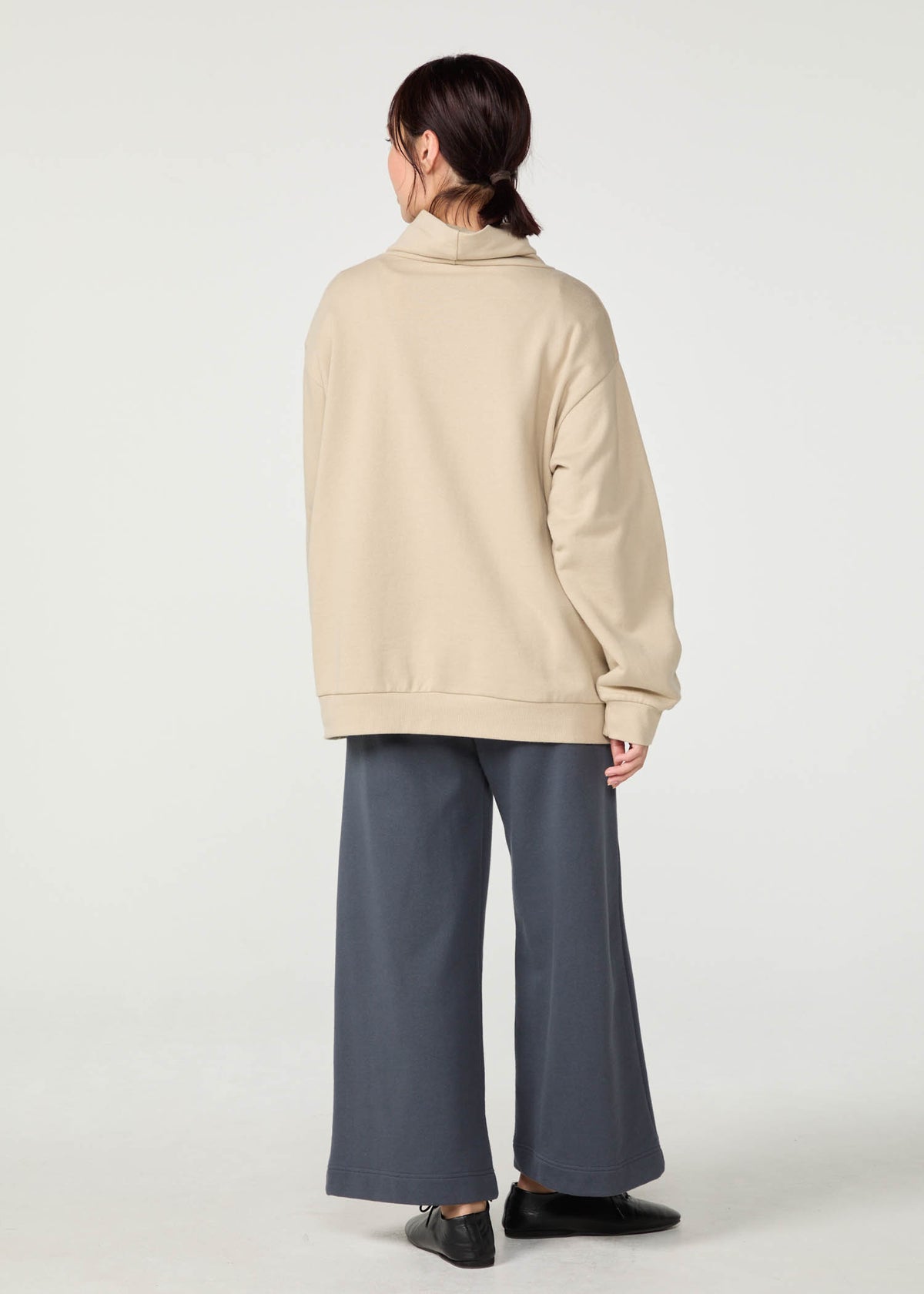 オーガニックコットン裏起毛 ユニセックスハイネックプルオーバー