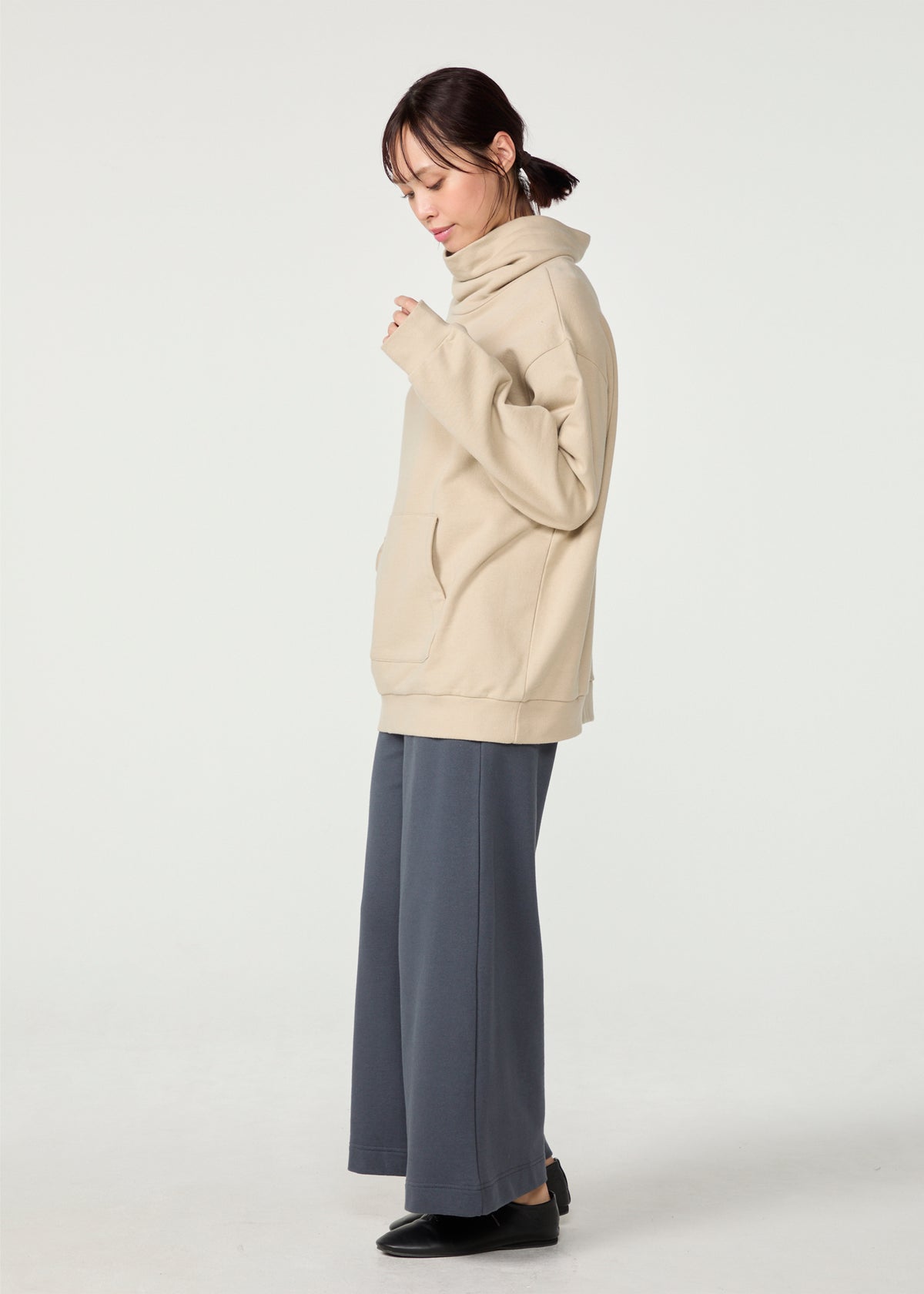 オーガニックコットン裏起毛 ワイドパンツ