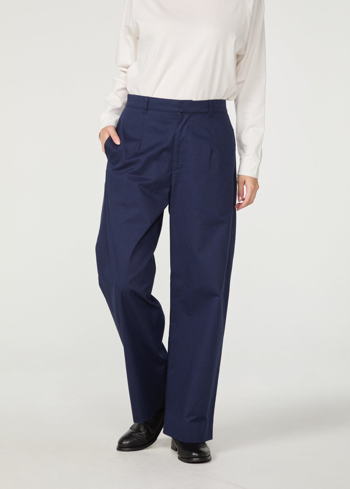 オーガニックコットンツイル ストレートパンツ