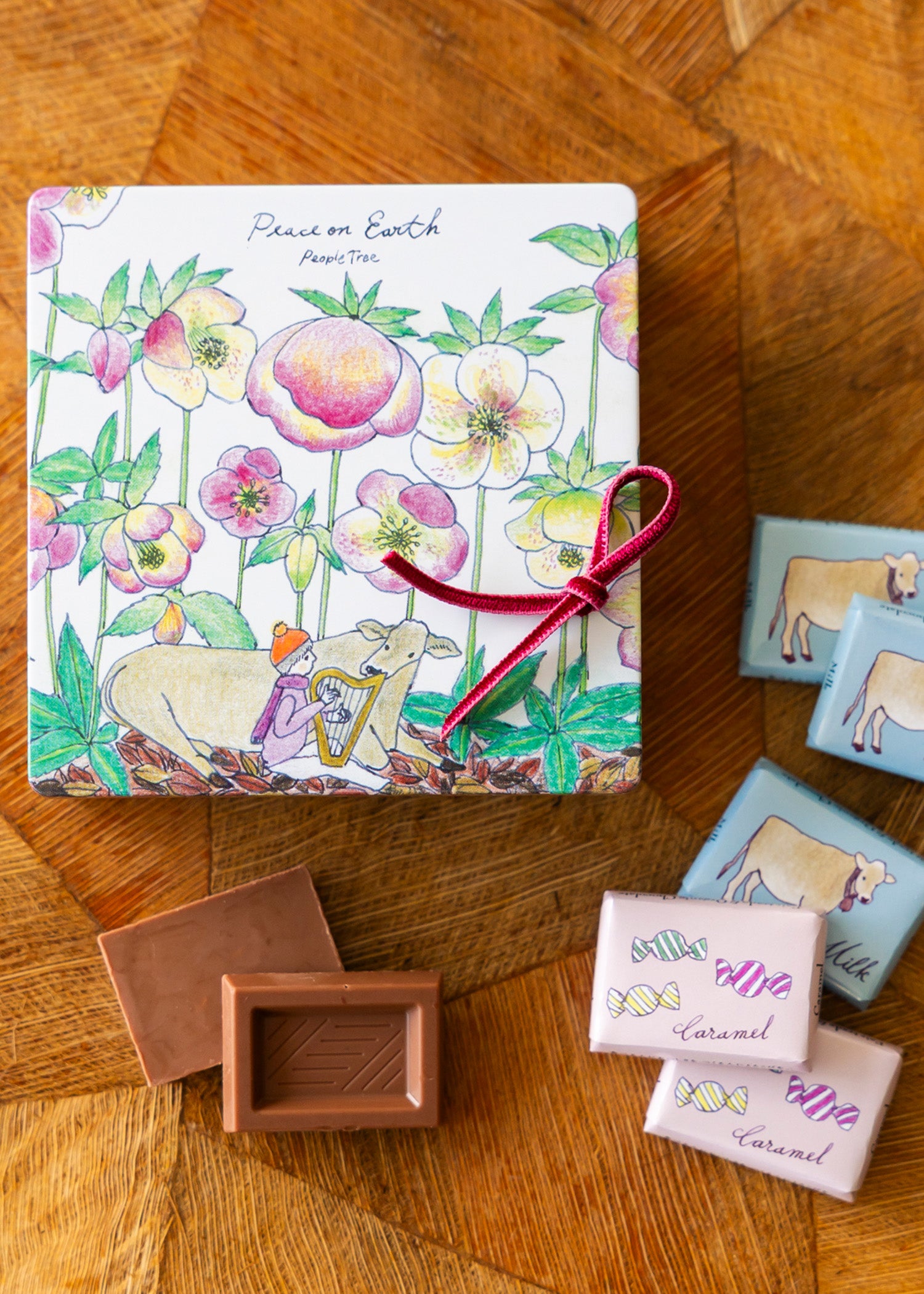 イラスト缶 ウシさん2025 オーガニックミルク&カラメル